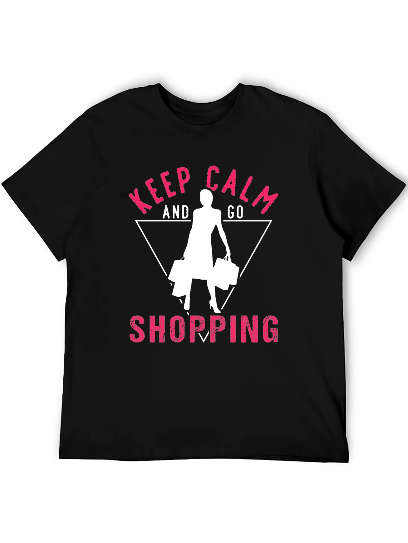 Keep Calm and Go Shopping Black T-Shirt