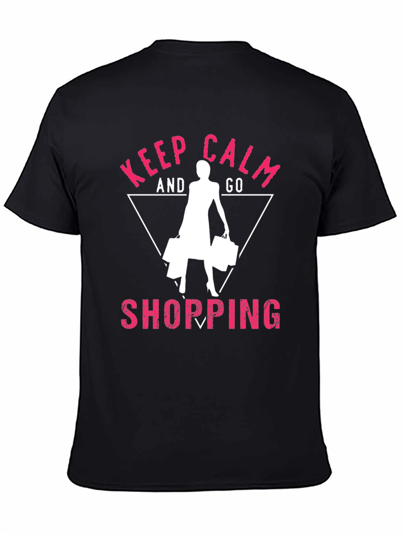 Keep Calm and Go Shopping Black T-Shirt