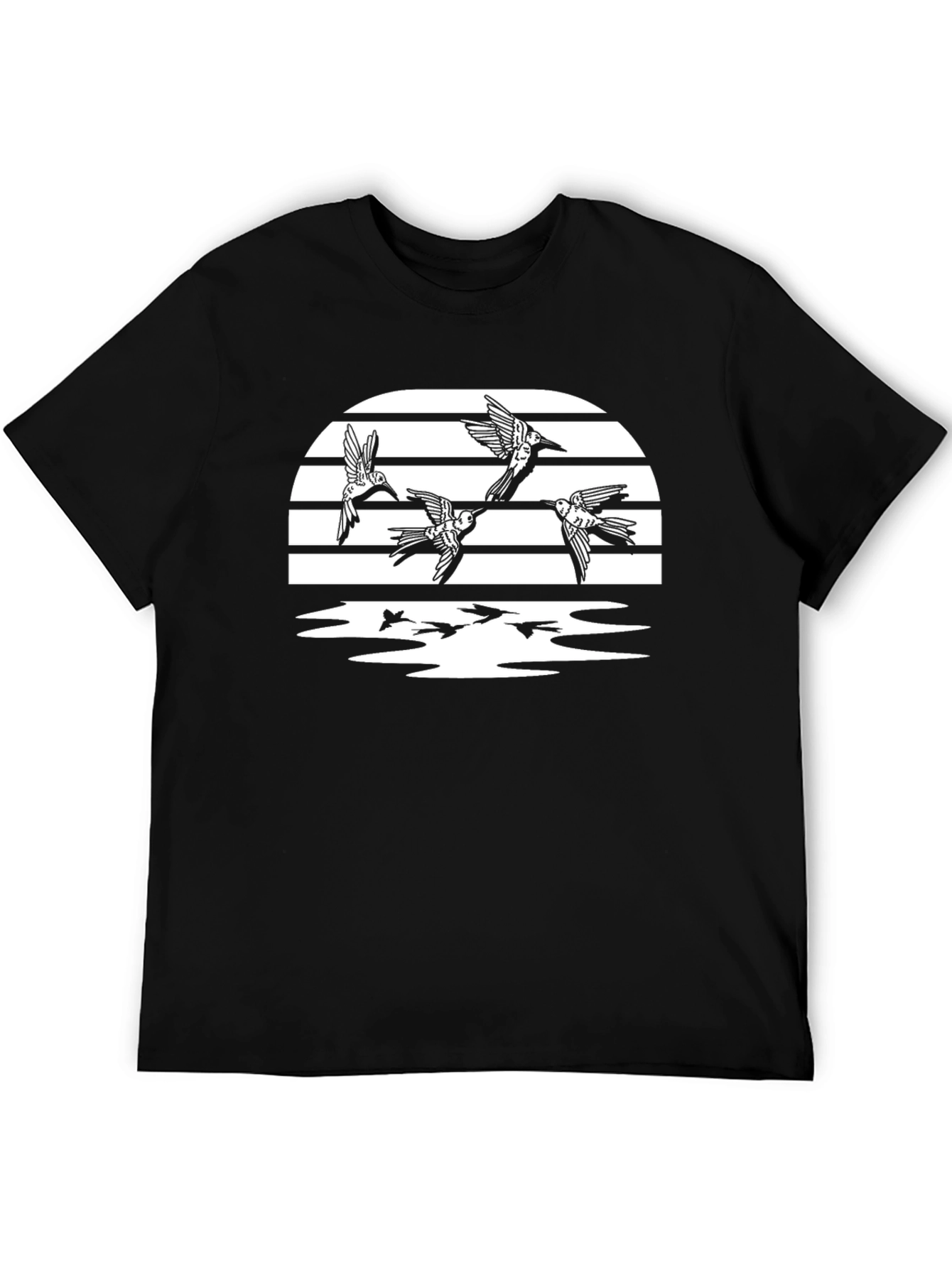 Birds in Flight Graphic T-Shirt - Black