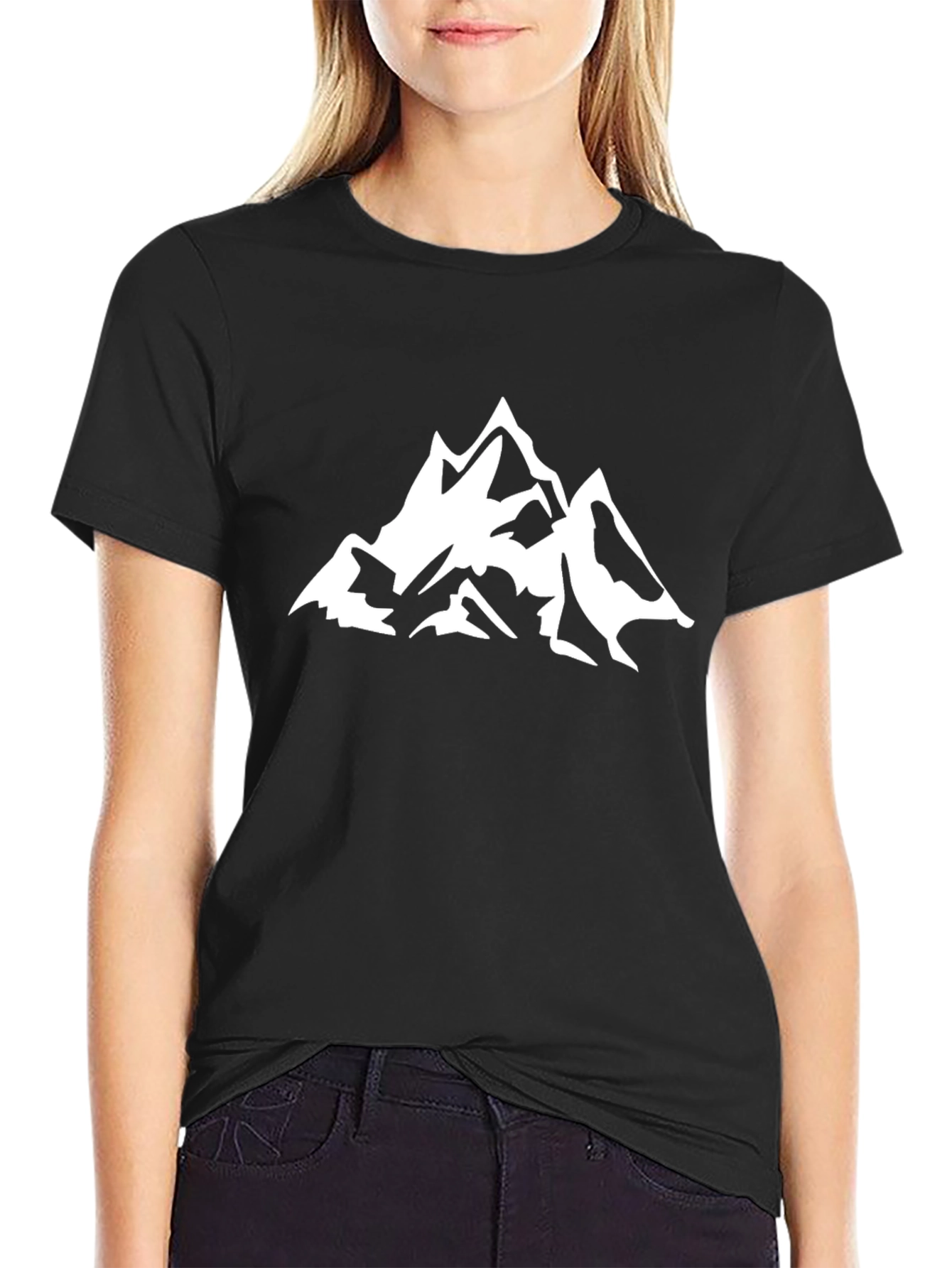 Mountain Peak Graphic Tee - Black