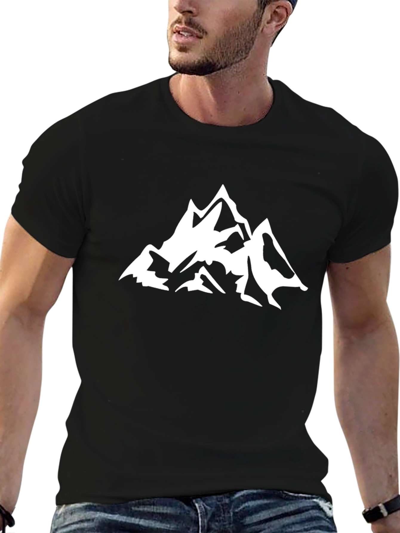 Mountain Peak Graphic Tee - Black