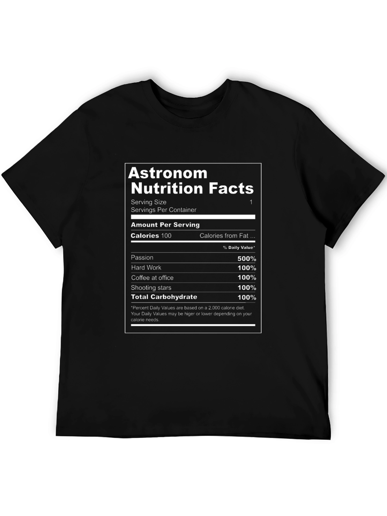 Astronomer Nutrition Facts T-Shirt - Black