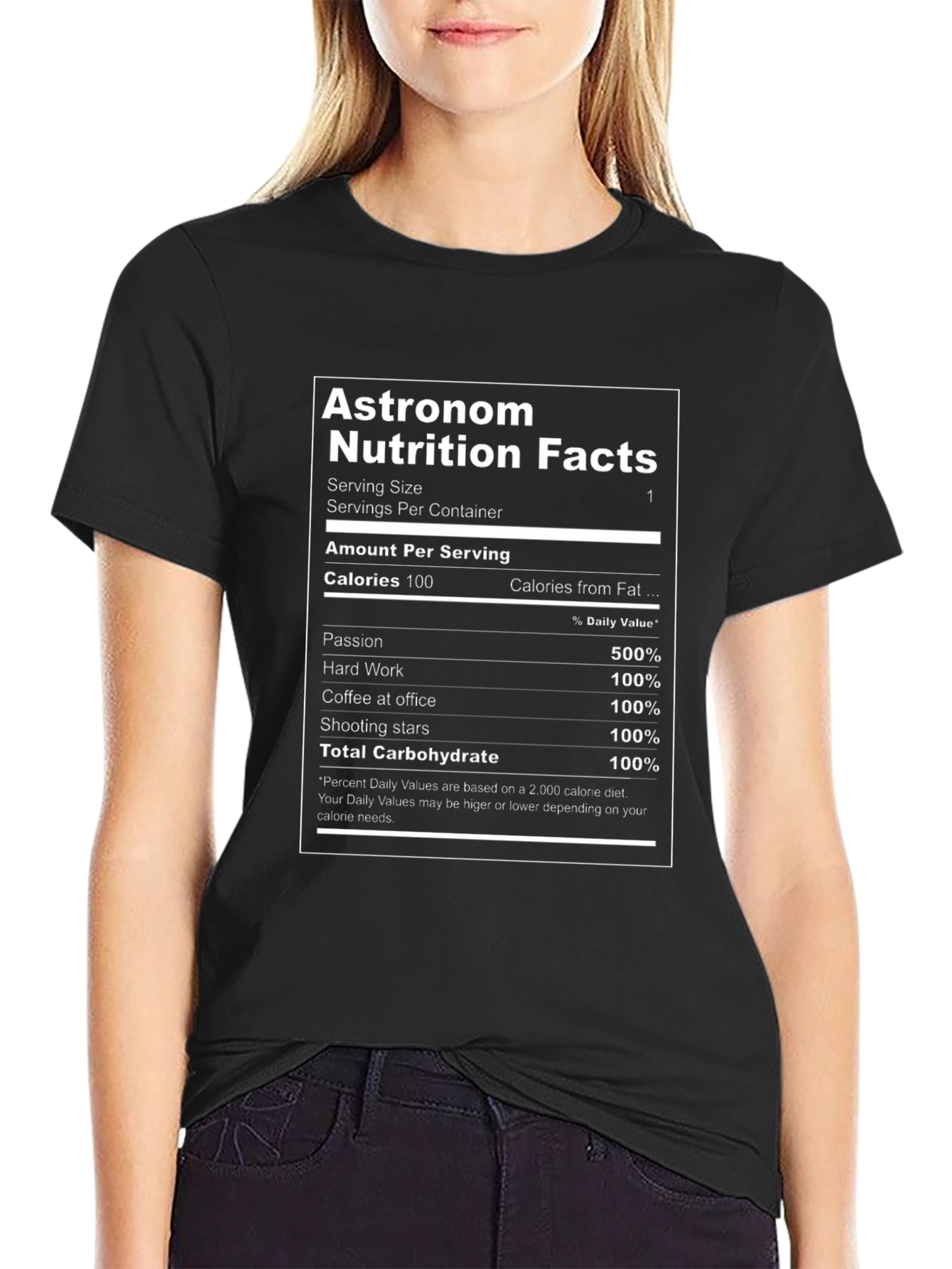 Astronomer Nutrition Facts T-Shirt - Black
