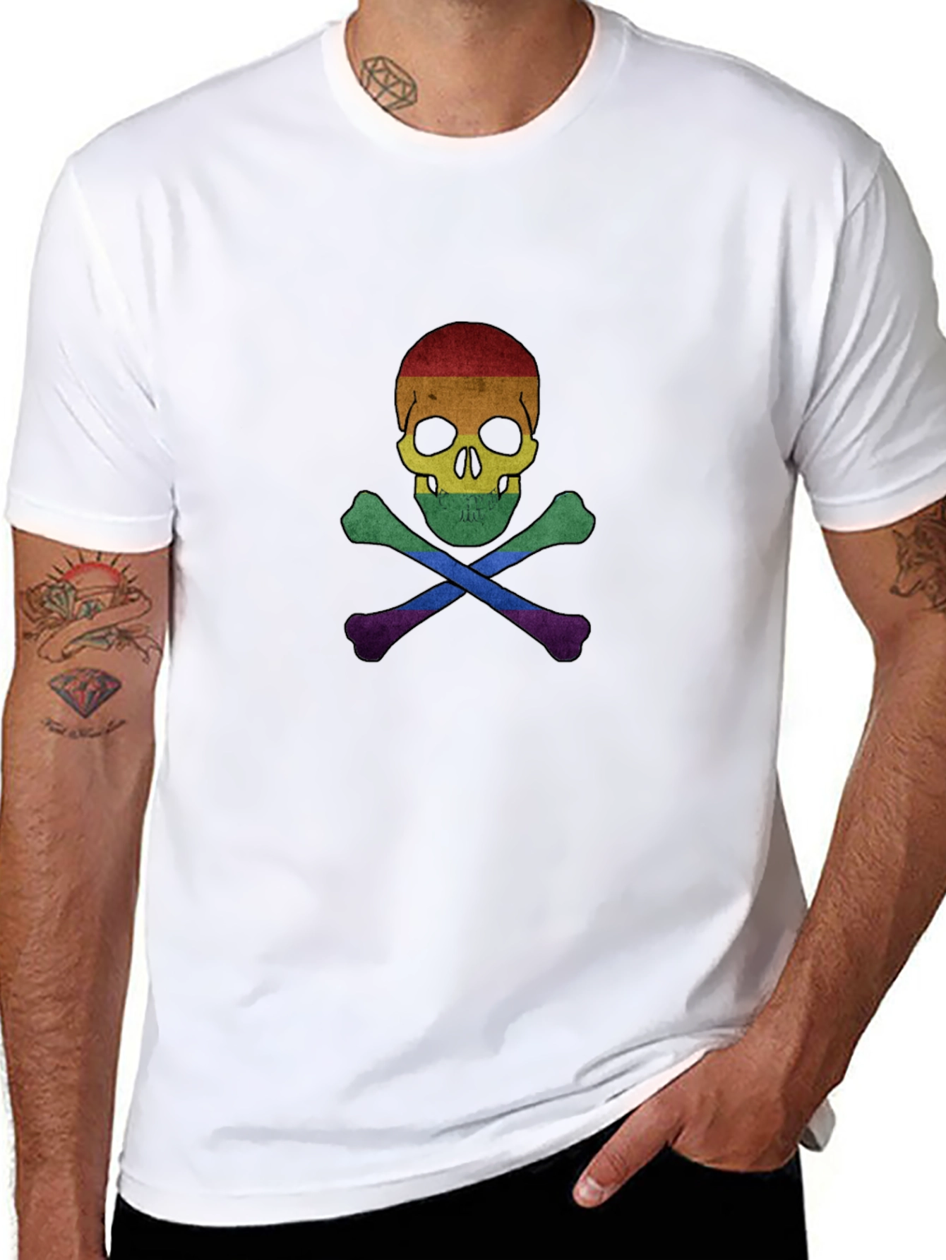 Rainbow Pride Skull & Crossbones T-Shirt