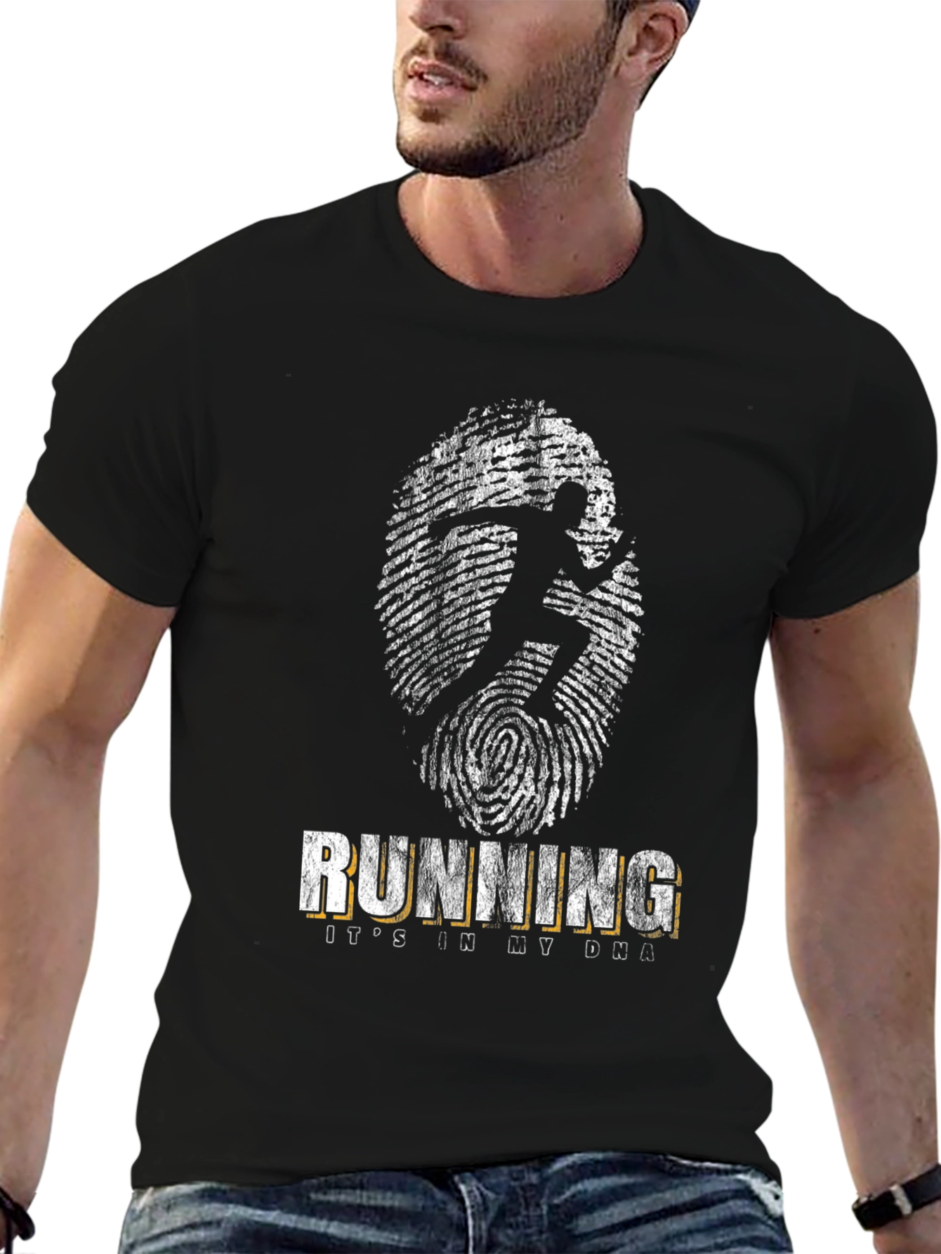 Running DNA Black T-Shirt for Runners