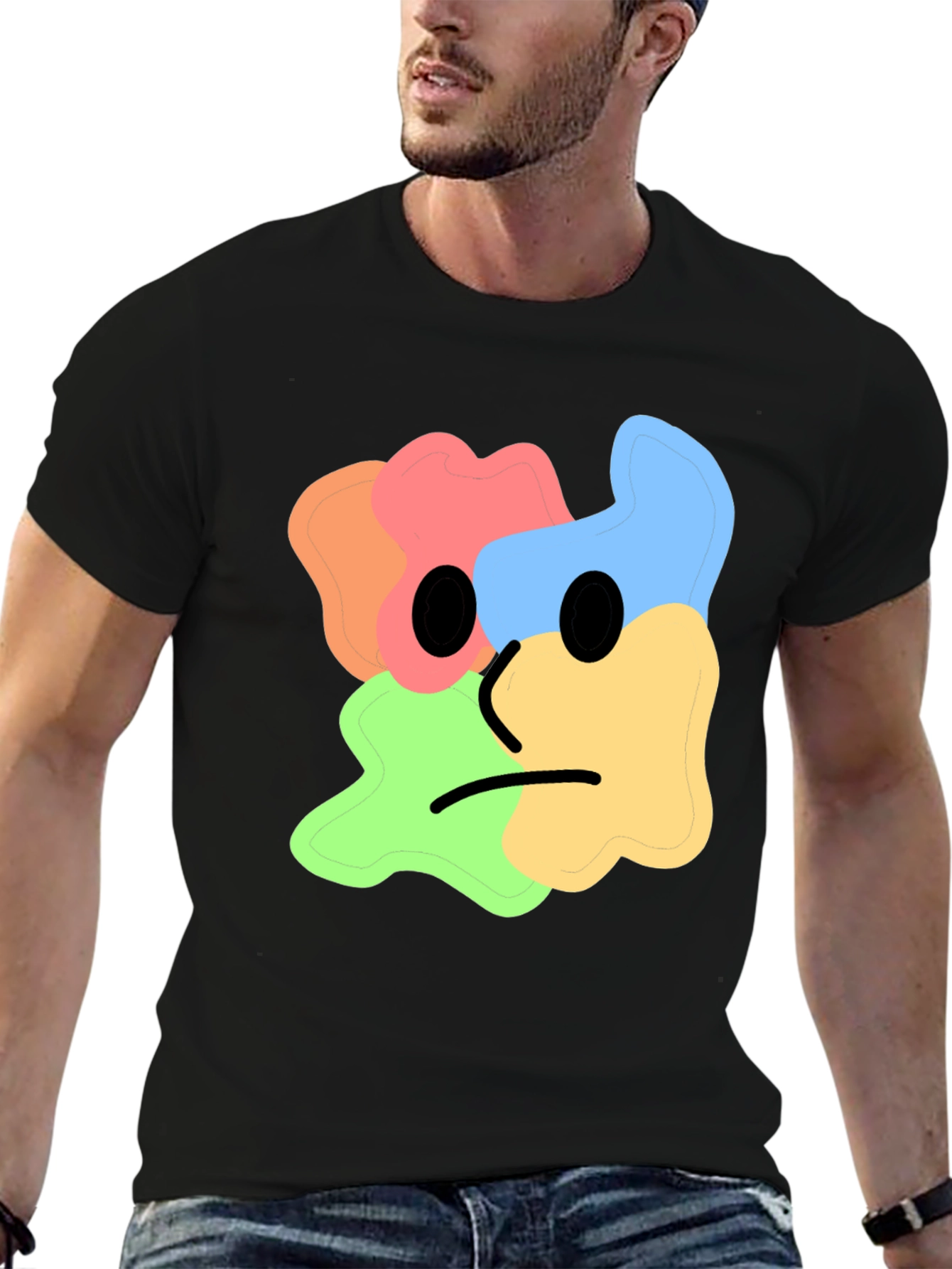 Abstract Face Graphic Tee - Modern Art Shirt
