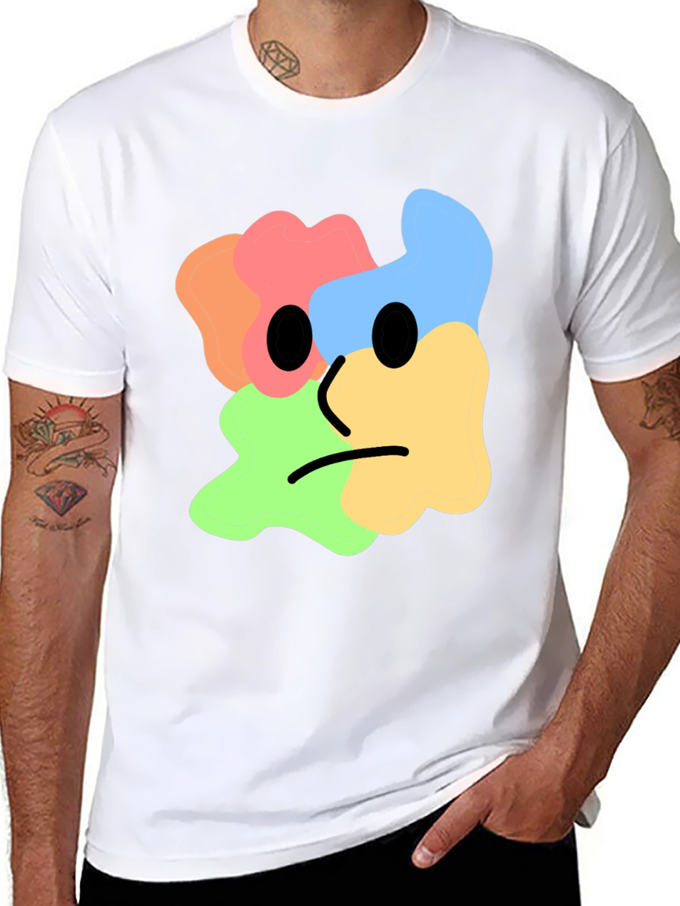 Abstract Face Graphic Tee - Modern Art Shirt
