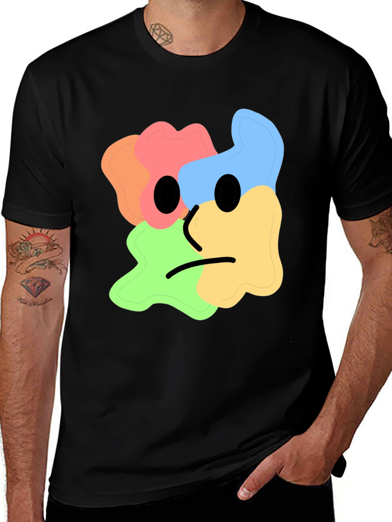 Abstract Face Graphic Tee - Modern Art Shirt