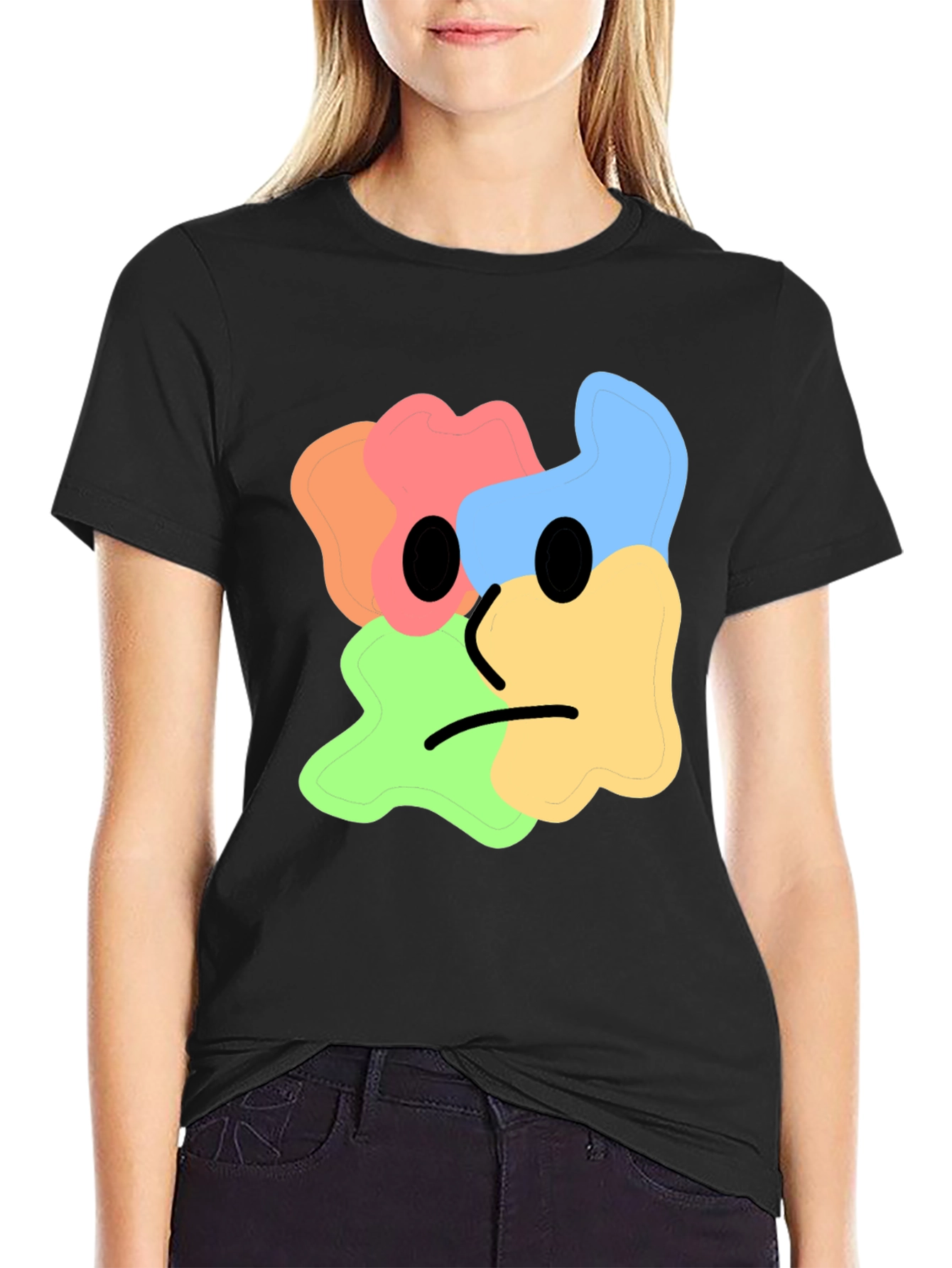 Abstract Face Graphic Tee - Modern Art Shirt