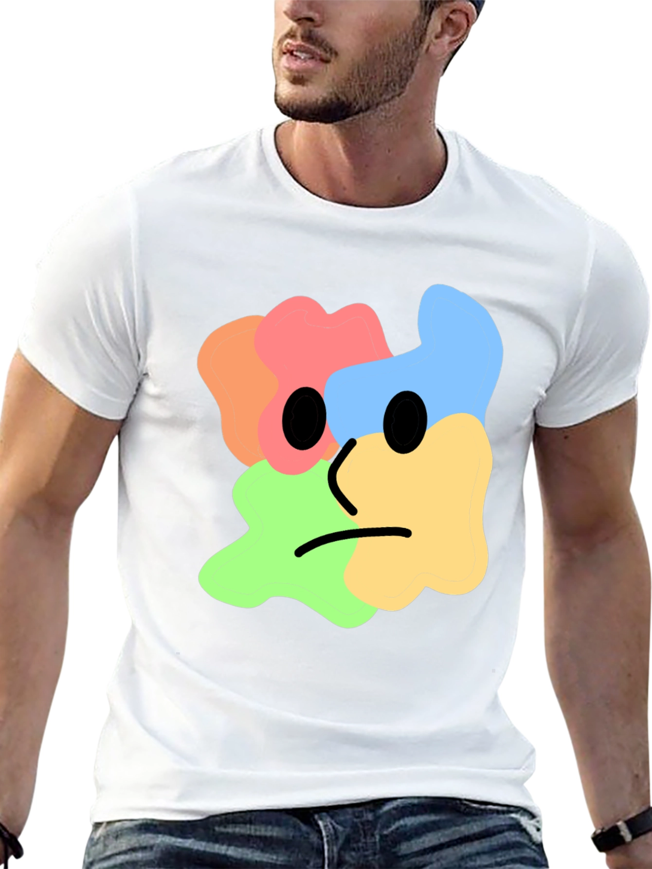 Abstract Face Graphic Tee - Modern Art Shirt