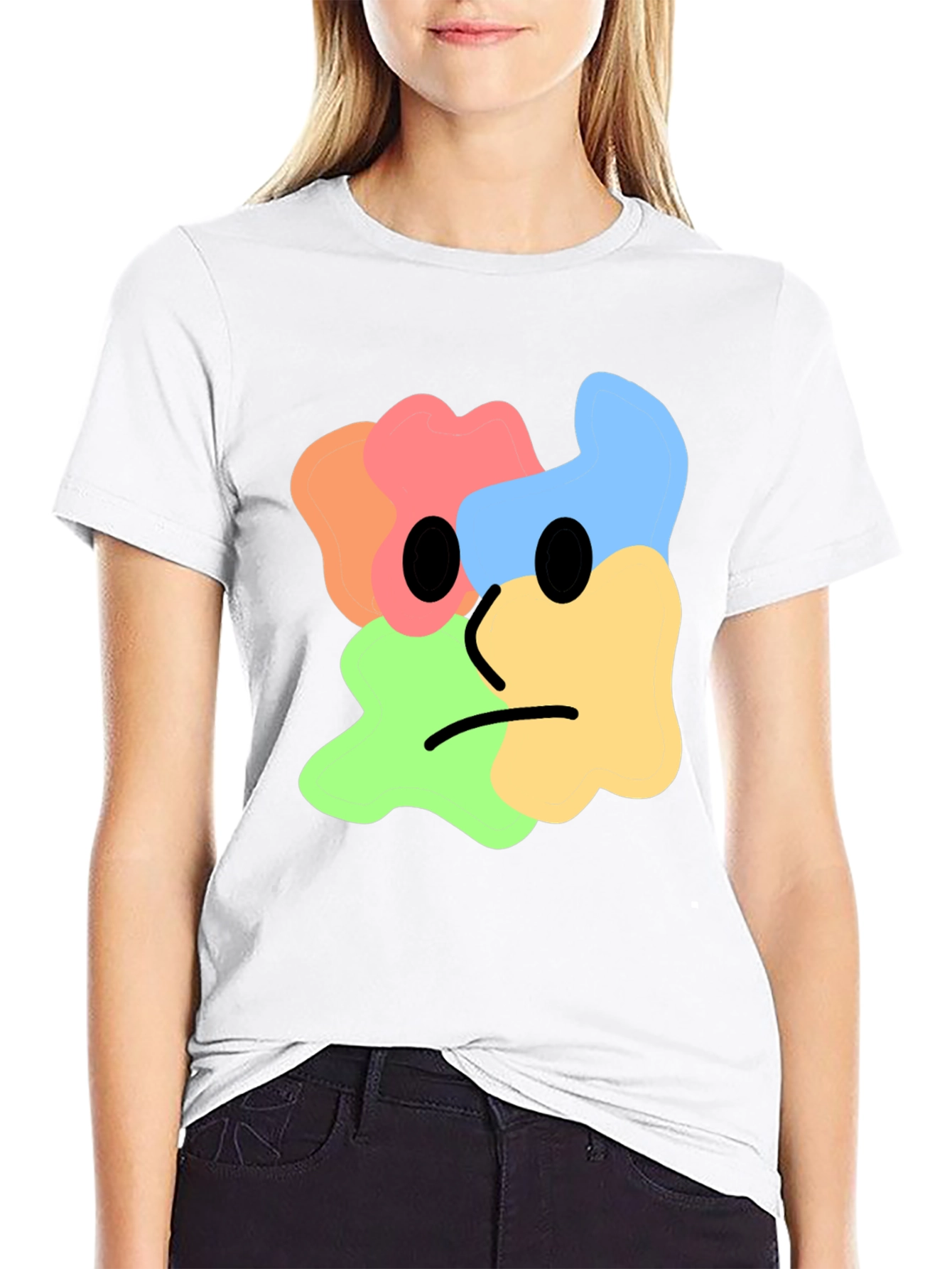 Abstract Face Graphic Tee - Modern Art Shirt