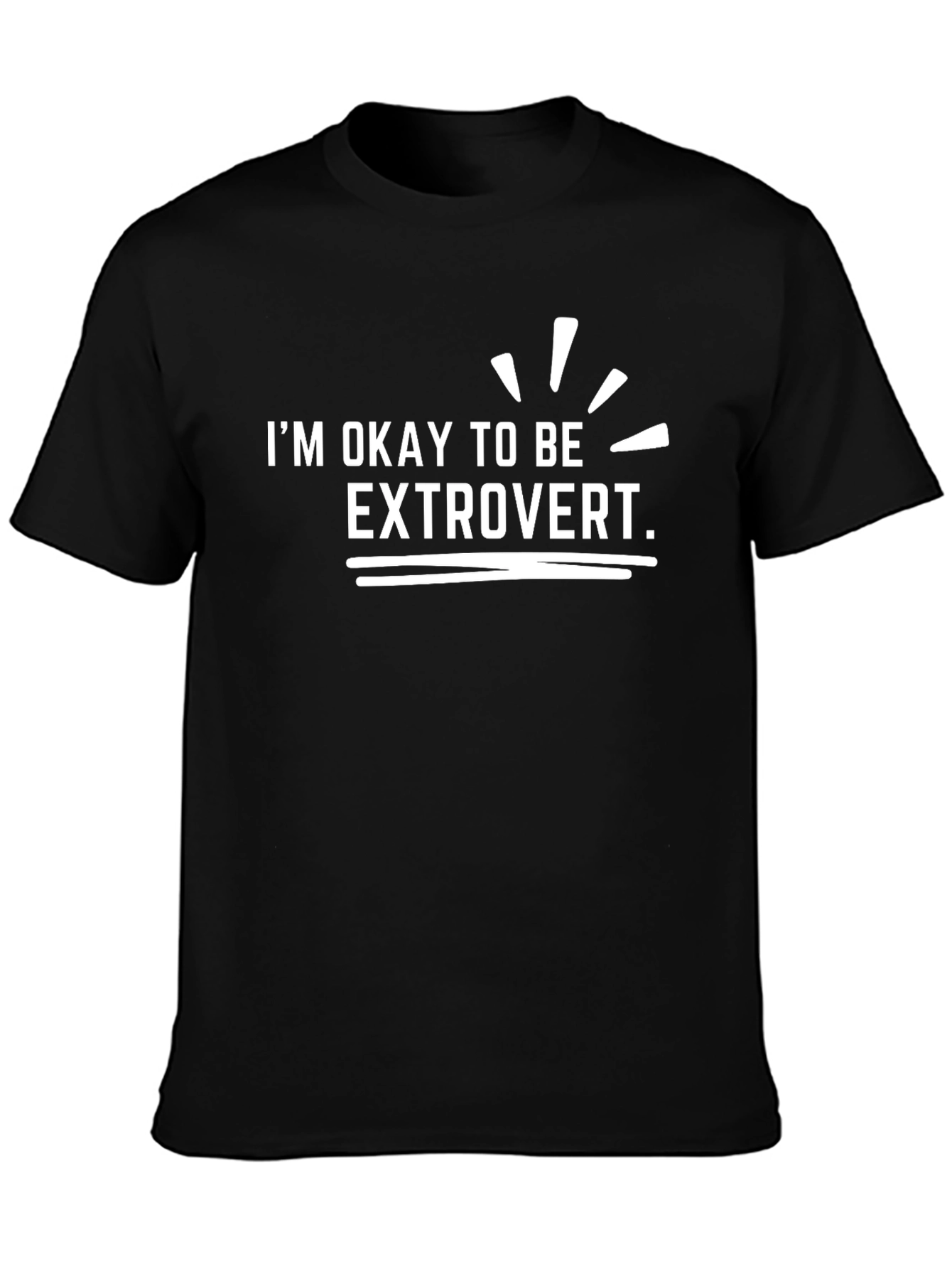 Okay to be Extrovert Tee - Black