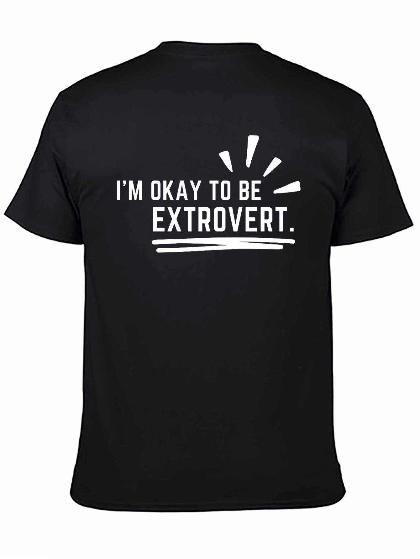 Okay to be Extrovert Tee - Black