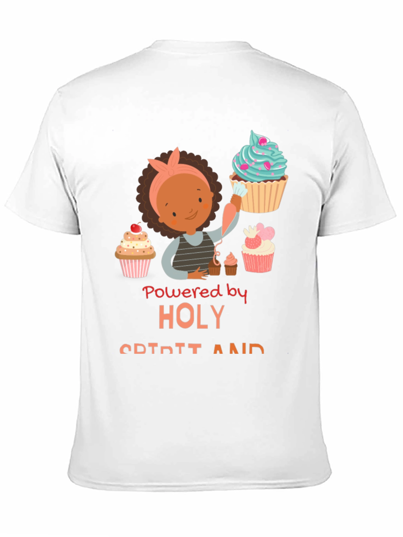 Powered By Holy Spirit Cupcake T-Shirt