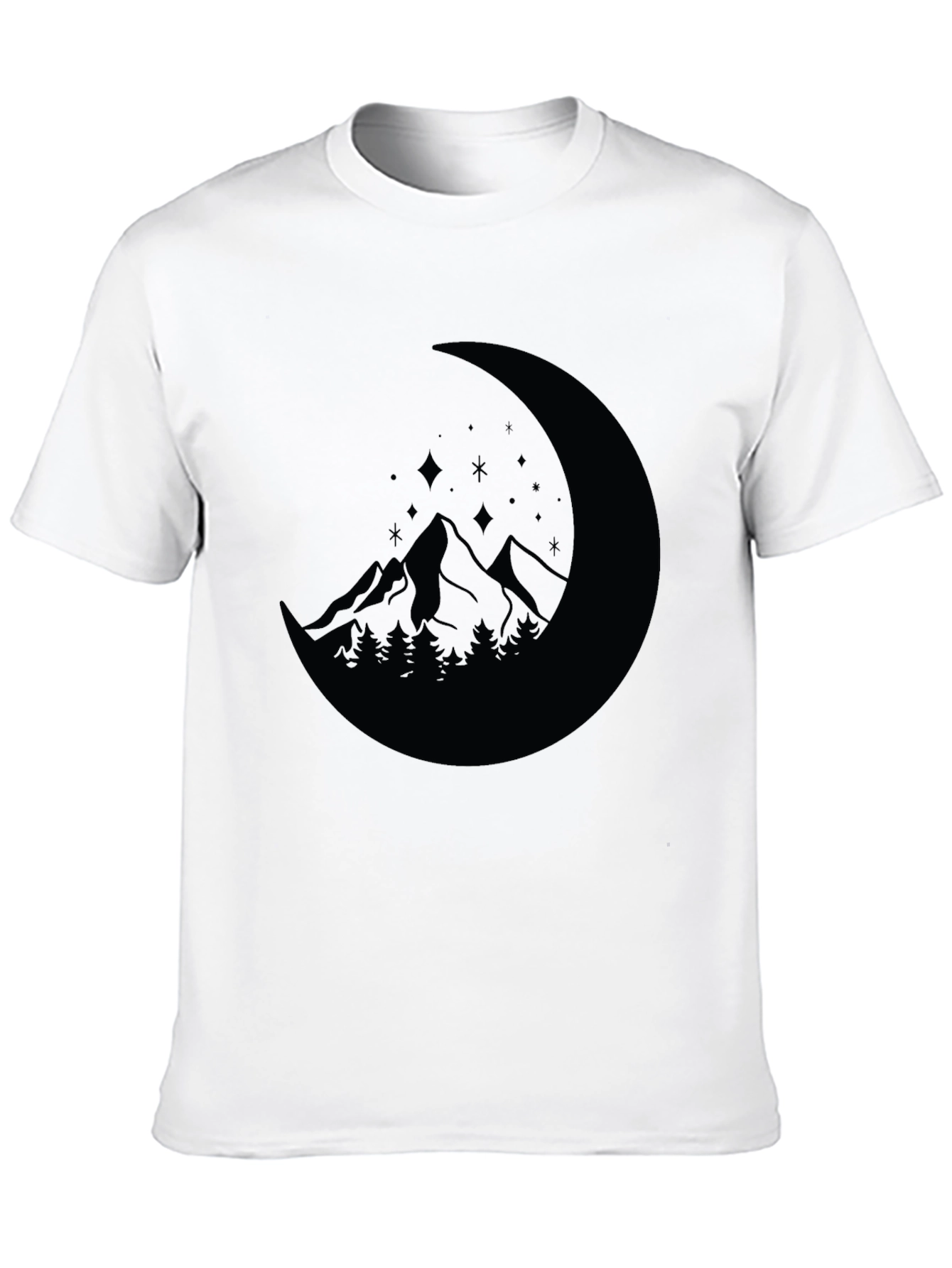 Mountain Moon Graphic Tee - Black Casual Shirt