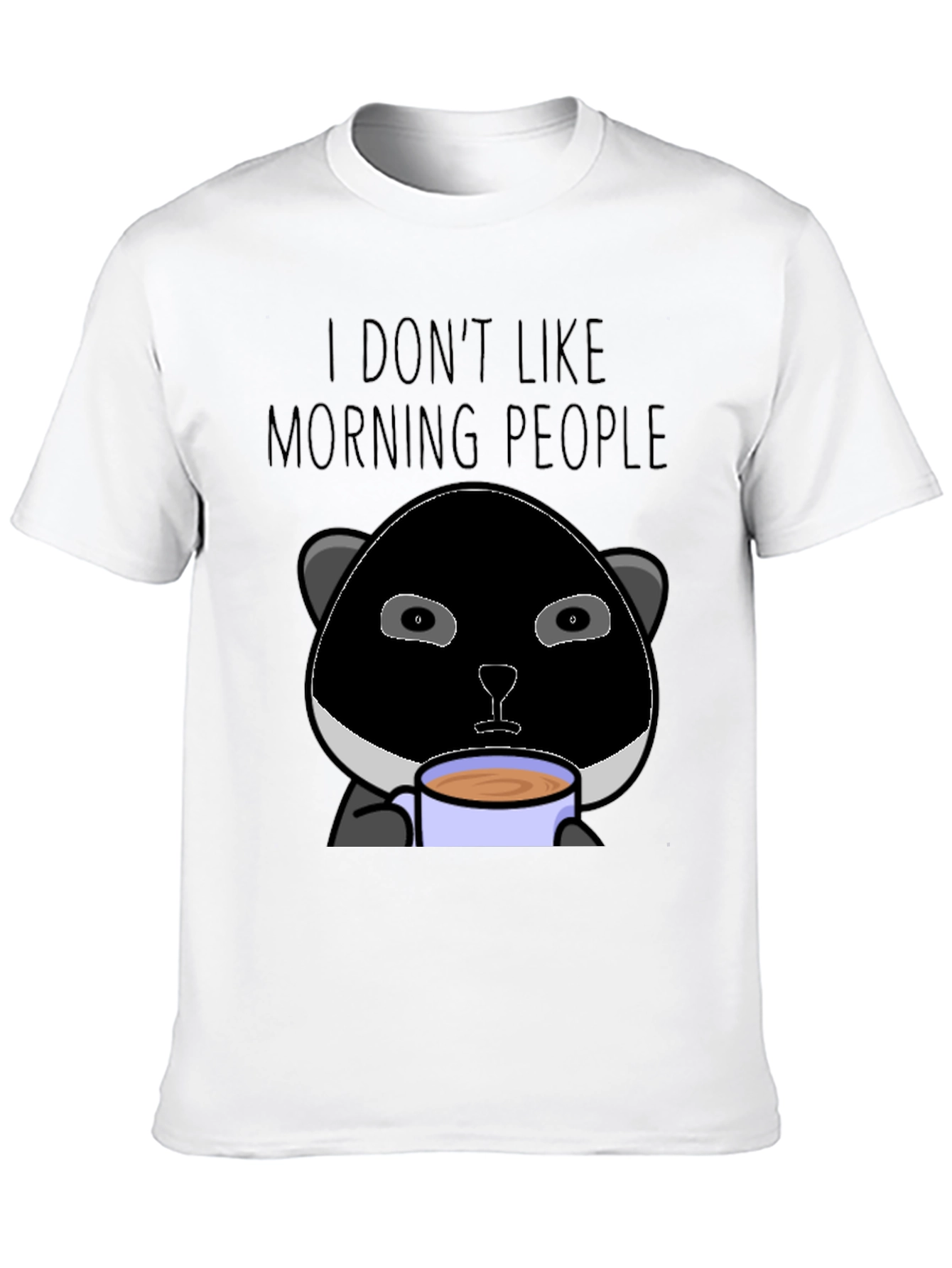 I Dont Like Morning People Panda Graphic T-Shirt