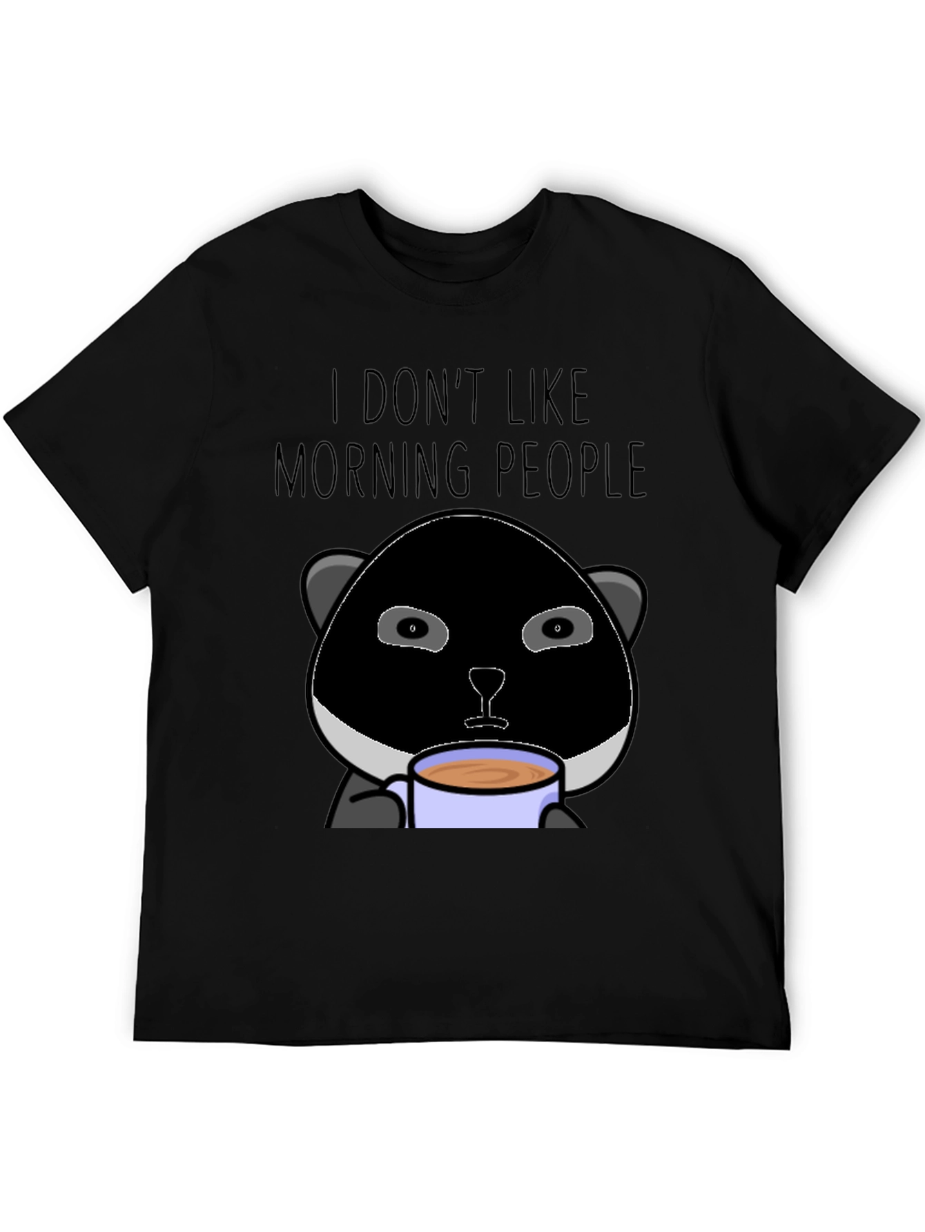 I Dont Like Morning People Panda Graphic T-Shirt