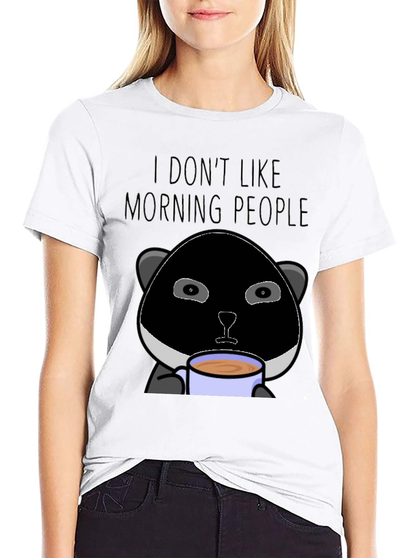 I Dont Like Morning People Panda Graphic T-Shirt