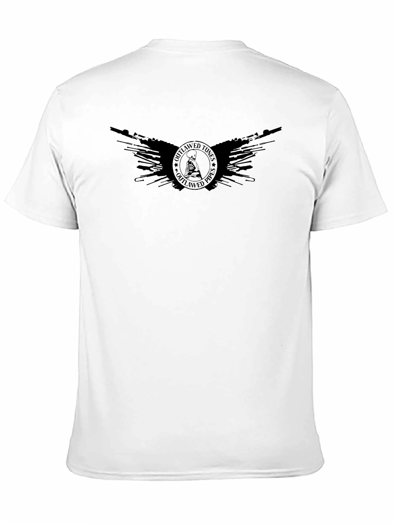 Outlawed Tunes Pipes Black Graphic Tee