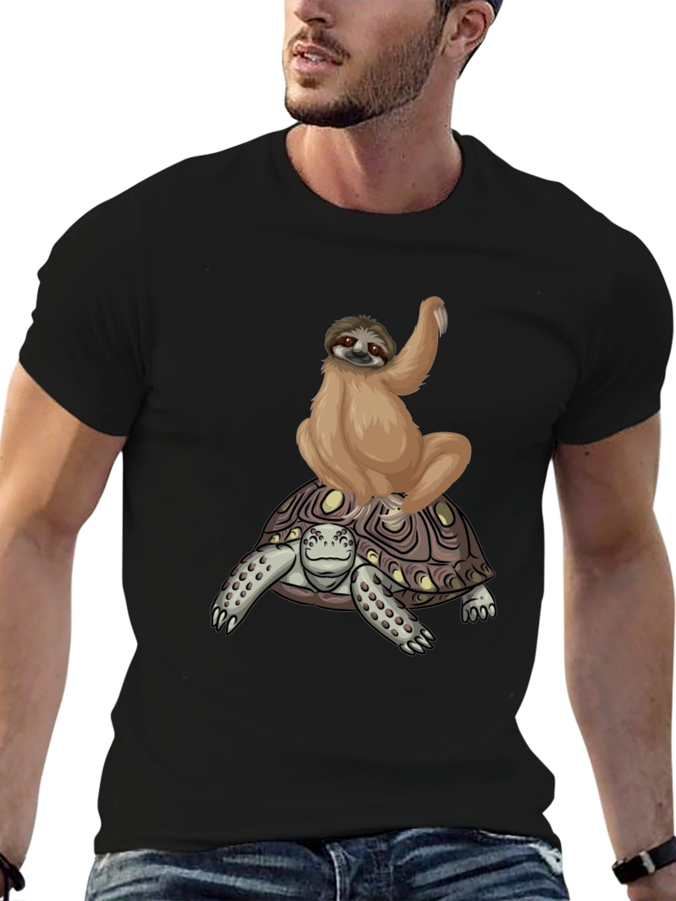 Sloth Riding Turtle Graphic Tee