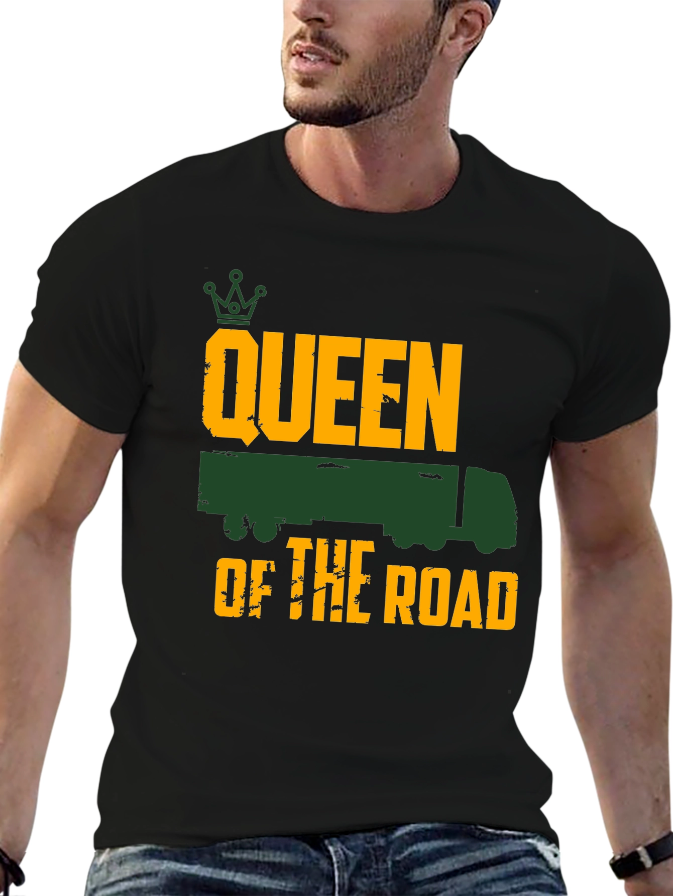 Queen of the Road Trucker Tee - Black