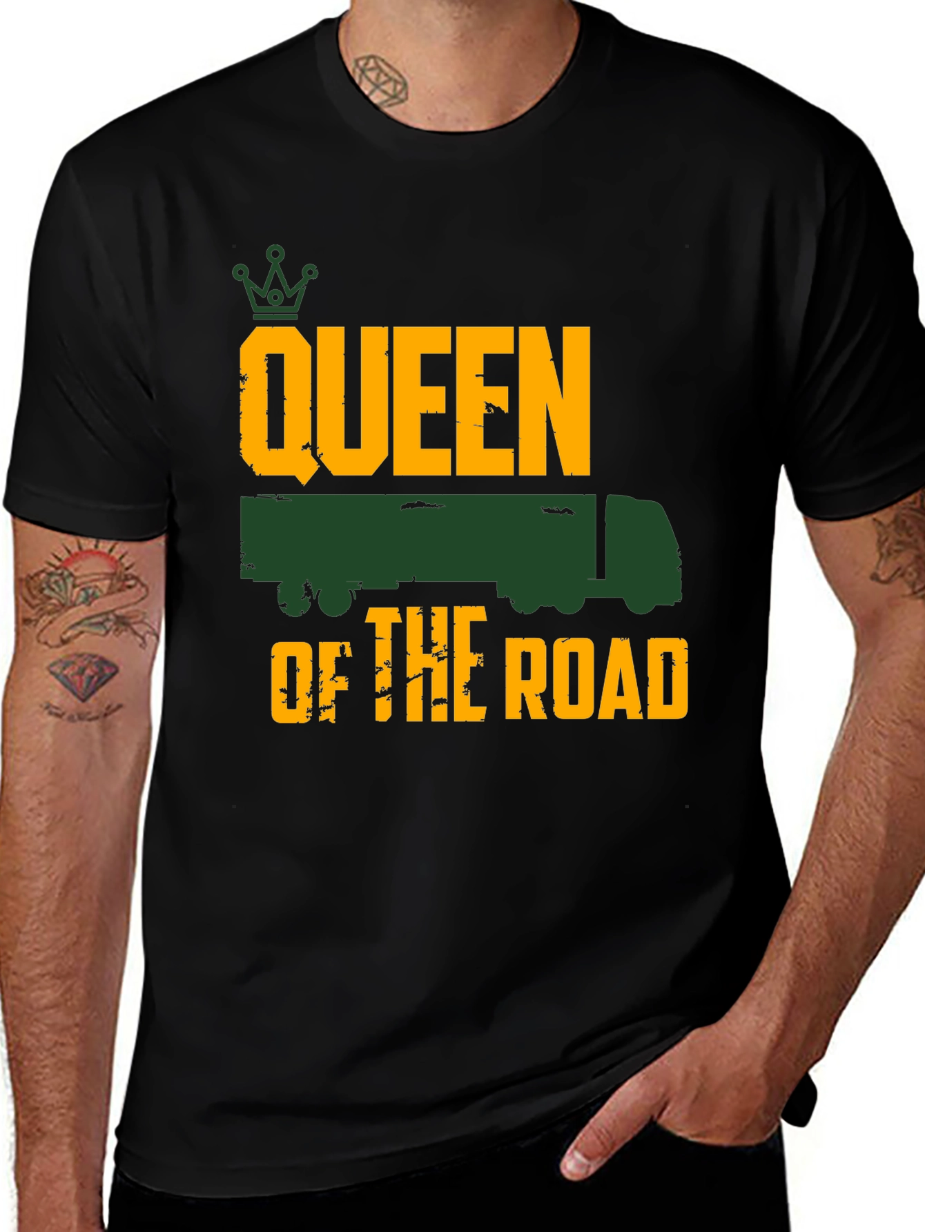 Queen of the Road Trucker Tee - Black