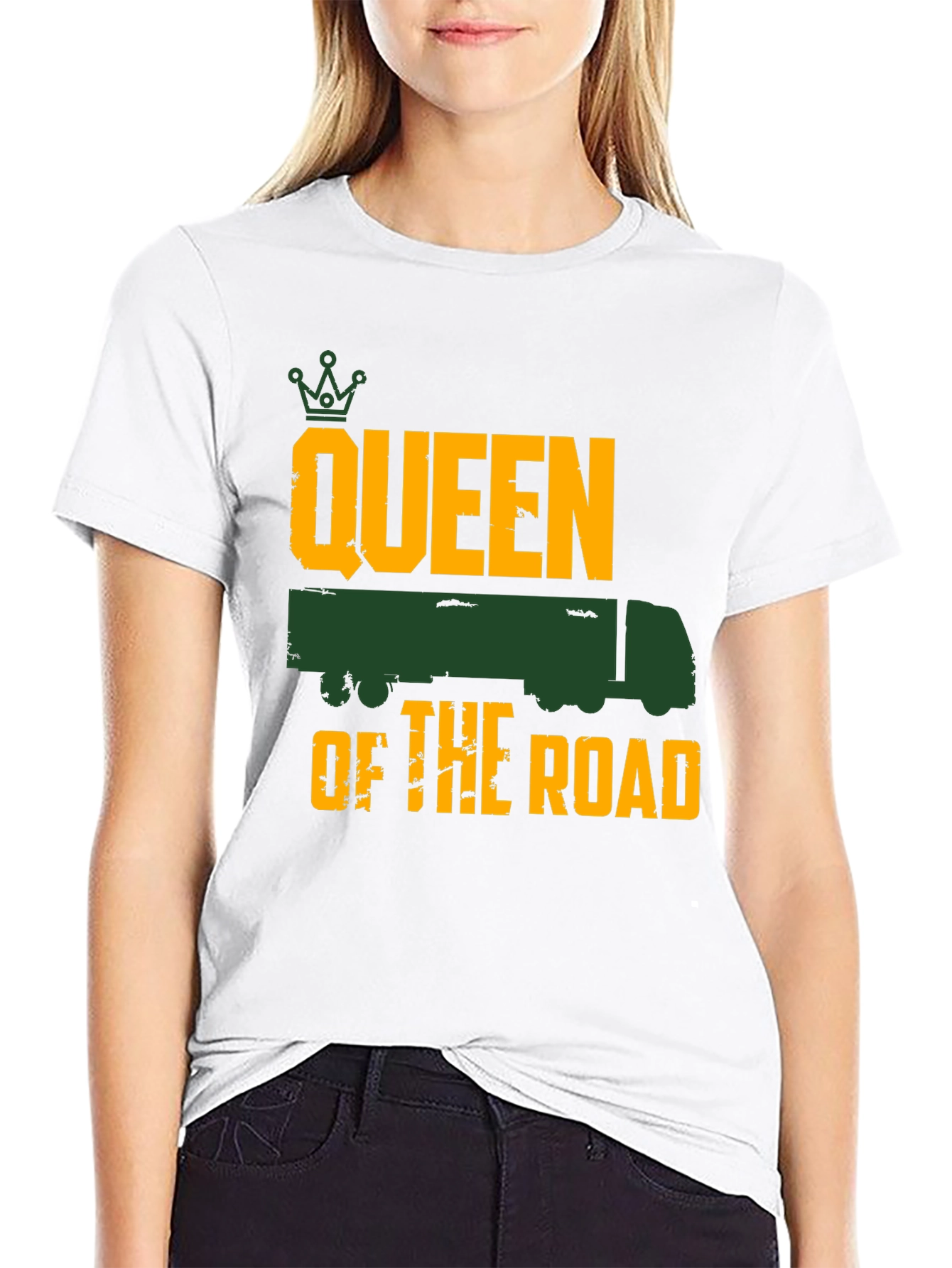 Queen of the Road Trucker Tee - Black
