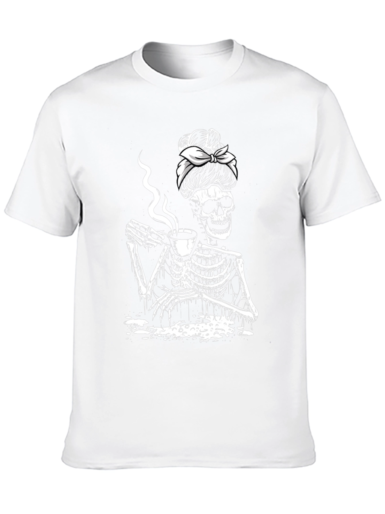 Coffee Skeleton T-Shirt - Funny Graphic Tee
