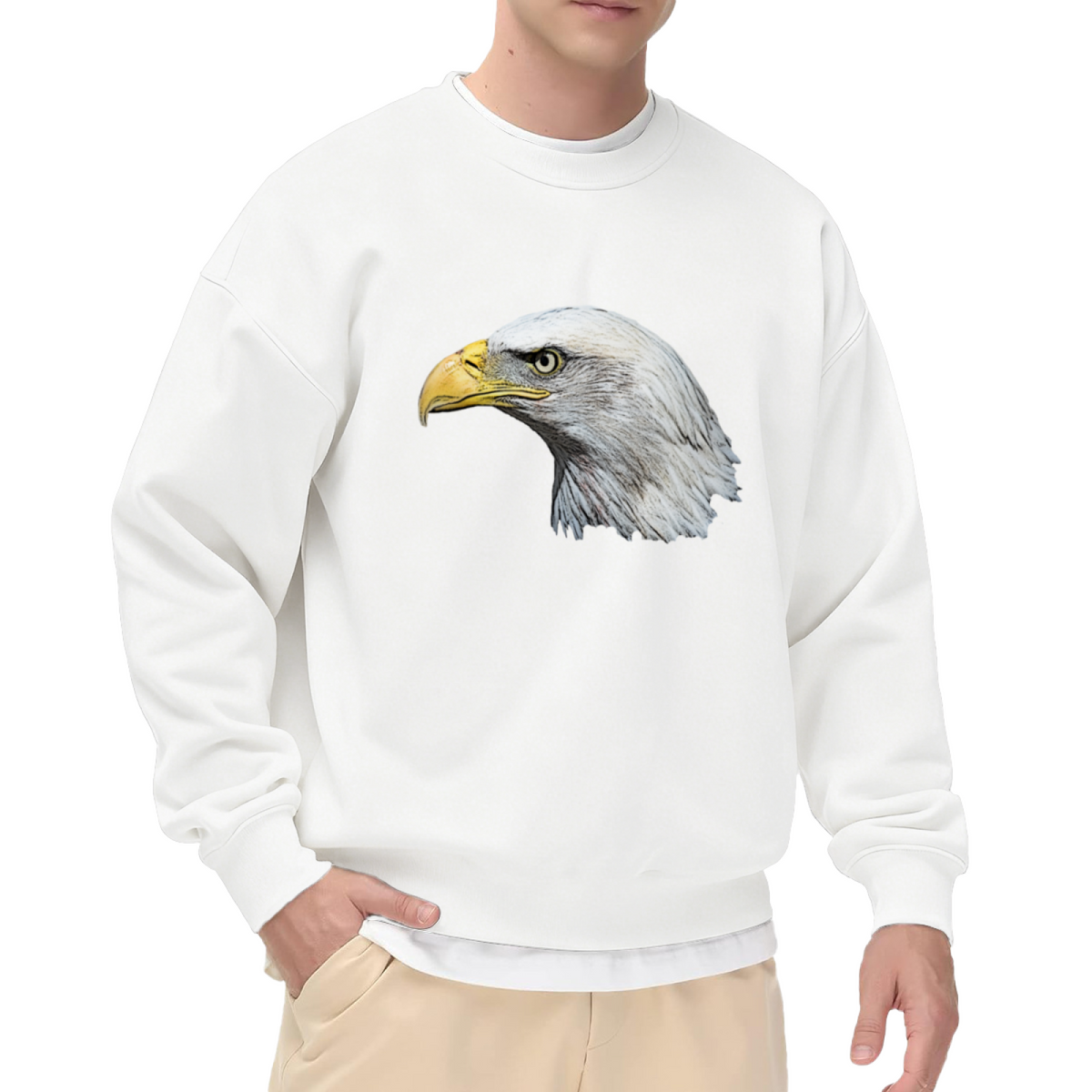 Realistic Bald Eagle Portrait Graphic - Crewneck Sweatshirt | Eagle Lover, Eagle Gift, Animal Design Gift