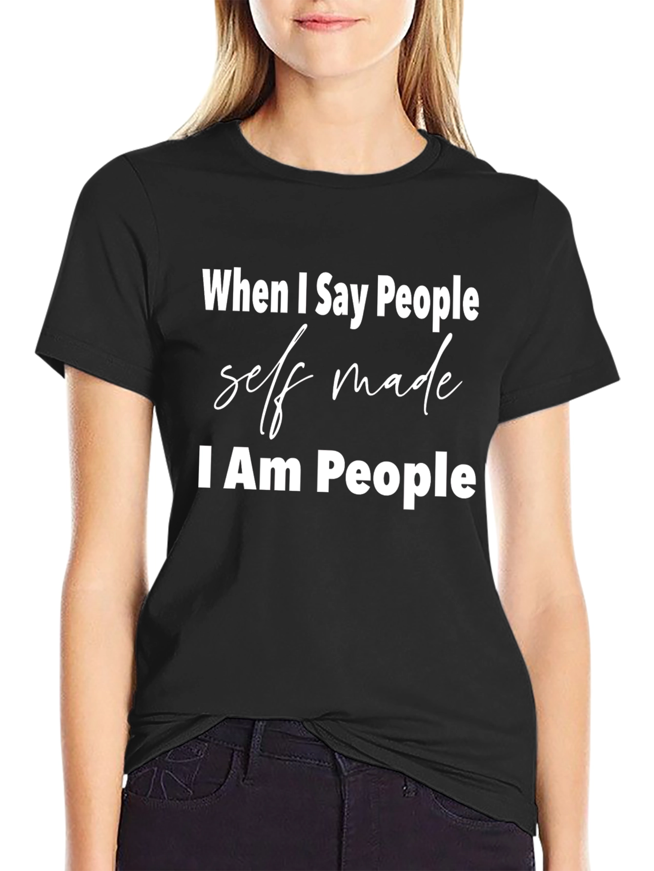 Self Made People T-Shirt - Black Cotton Tee