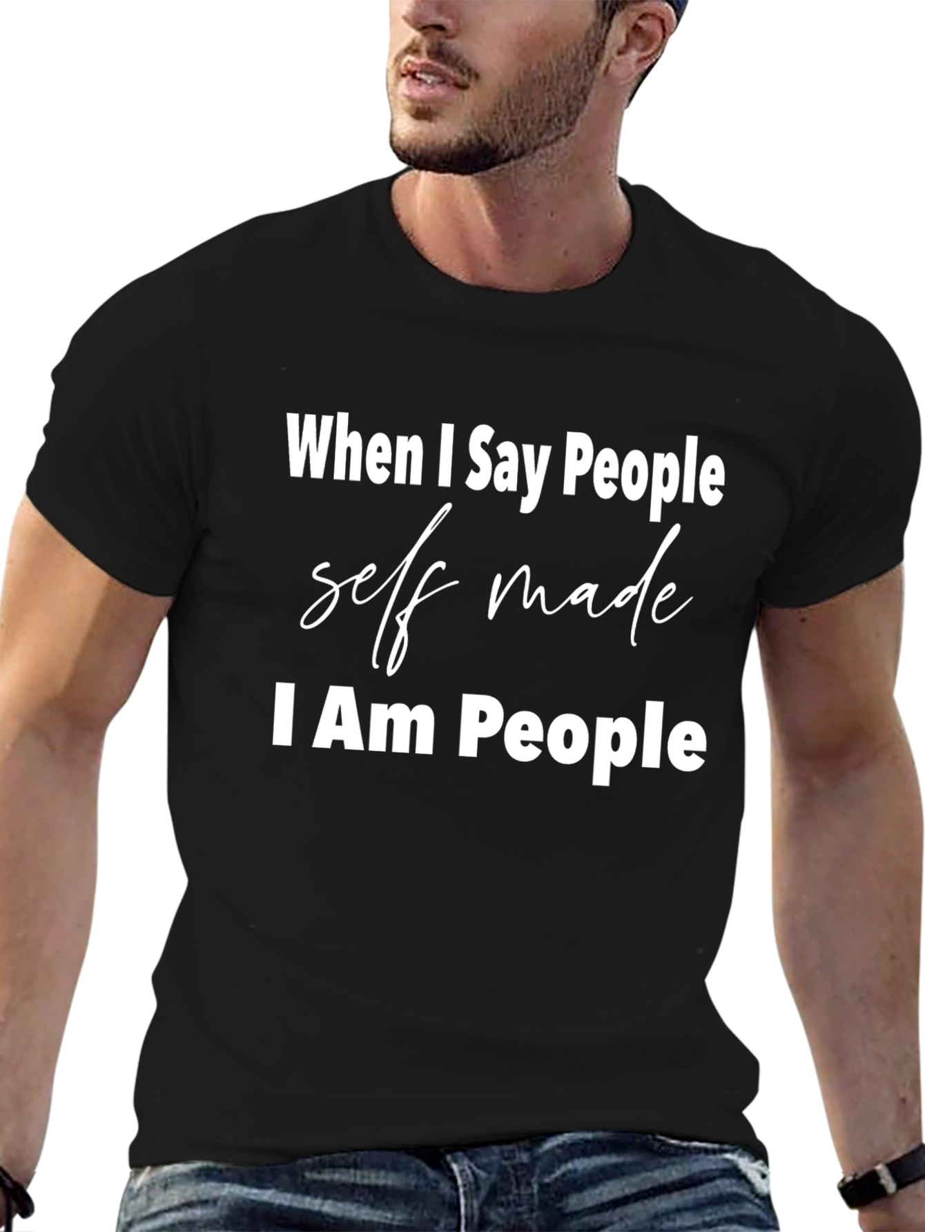 Self Made People T-Shirt - Black Cotton Tee