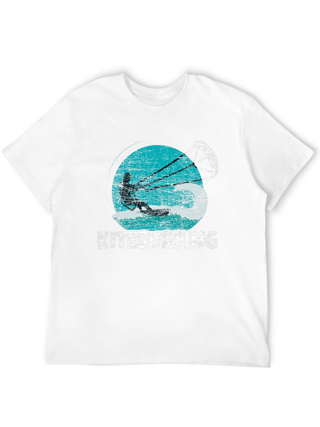 Kitesurfing Graphic Tee - Black Cotton T-Shirt