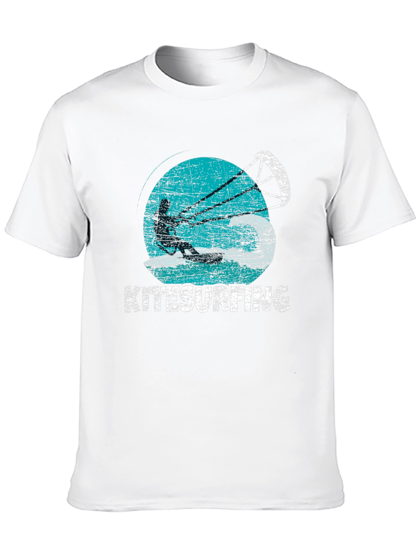 Kitesurfing Graphic Tee - Black Cotton T-Shirt