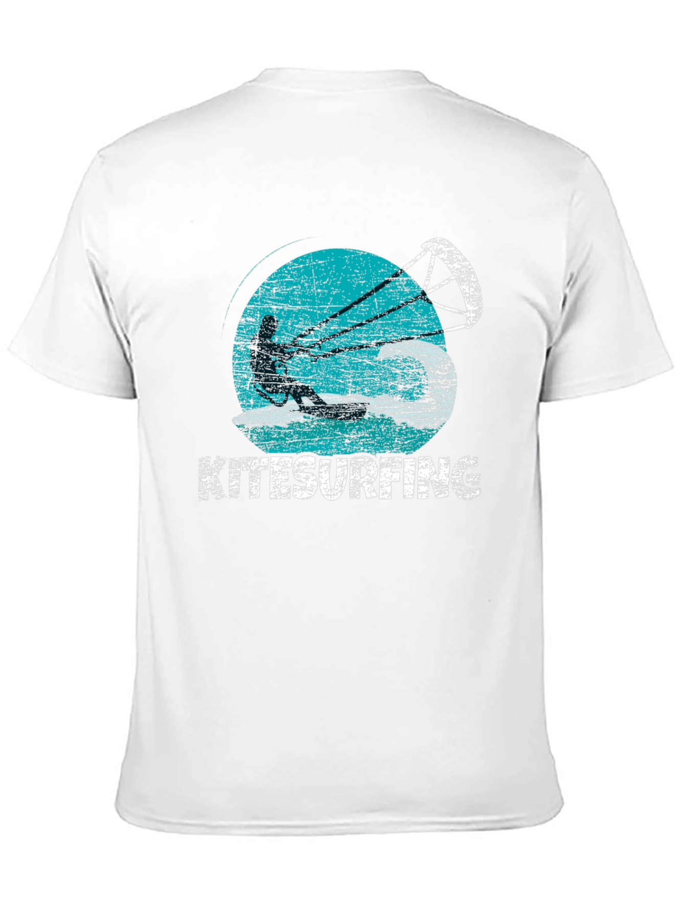 Kitesurfing Graphic Tee - Black Cotton T-Shirt