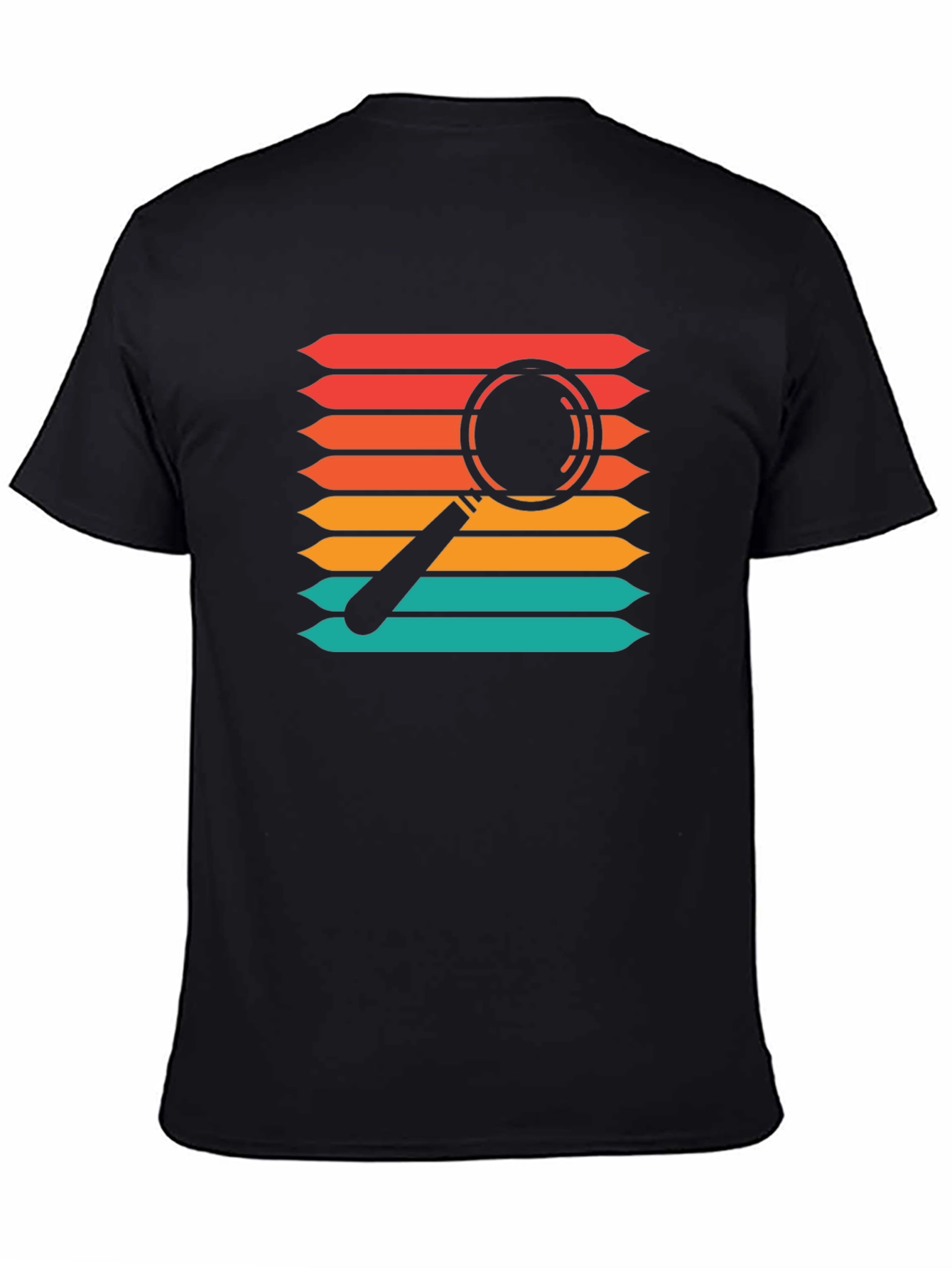 Retro Magnifying Glass Graphic Tee - Black T-Shirt
