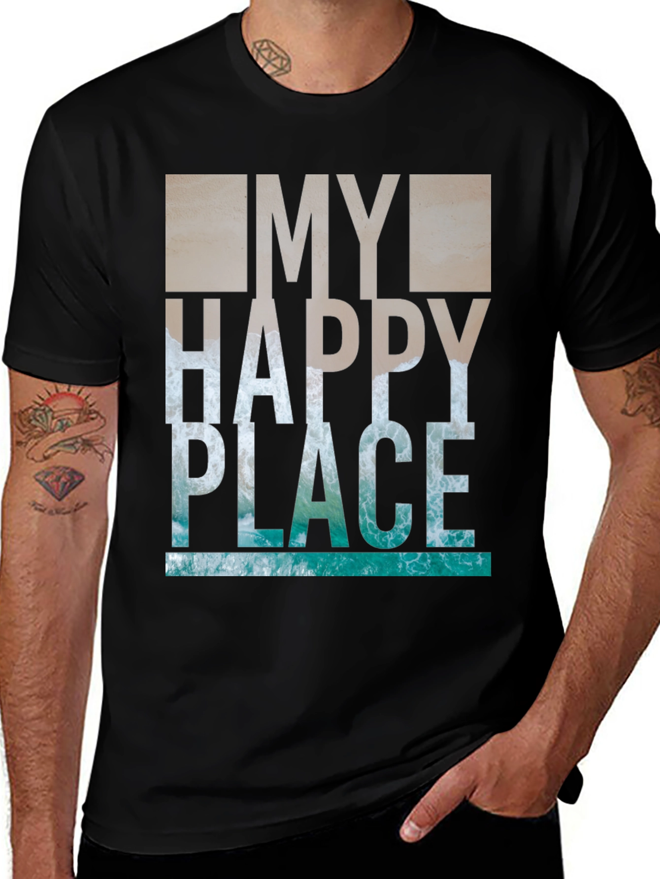 My Happy Place T-Shirt - Ocean Wave Graphic Tee