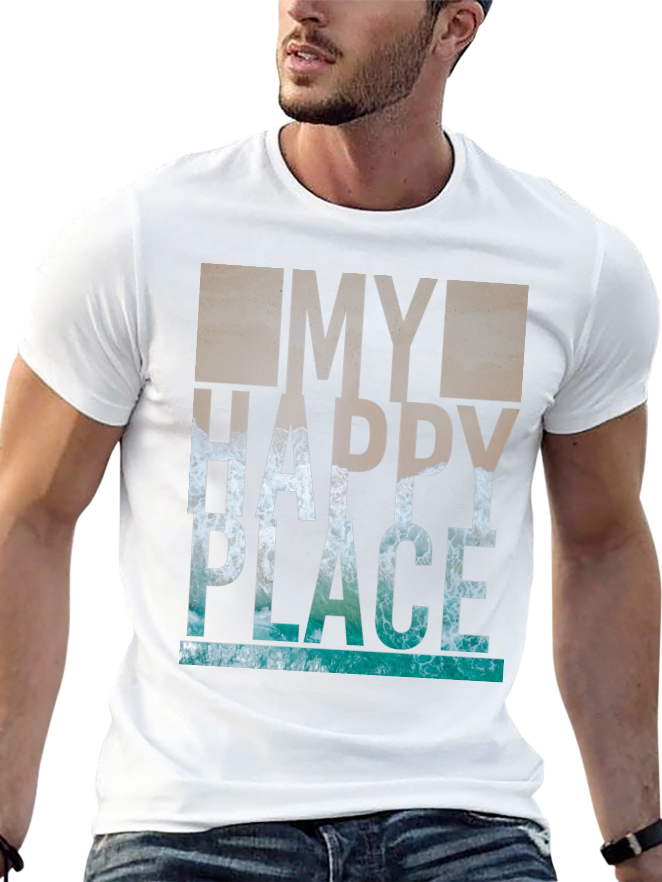 My Happy Place T-Shirt - Ocean Wave Graphic Tee