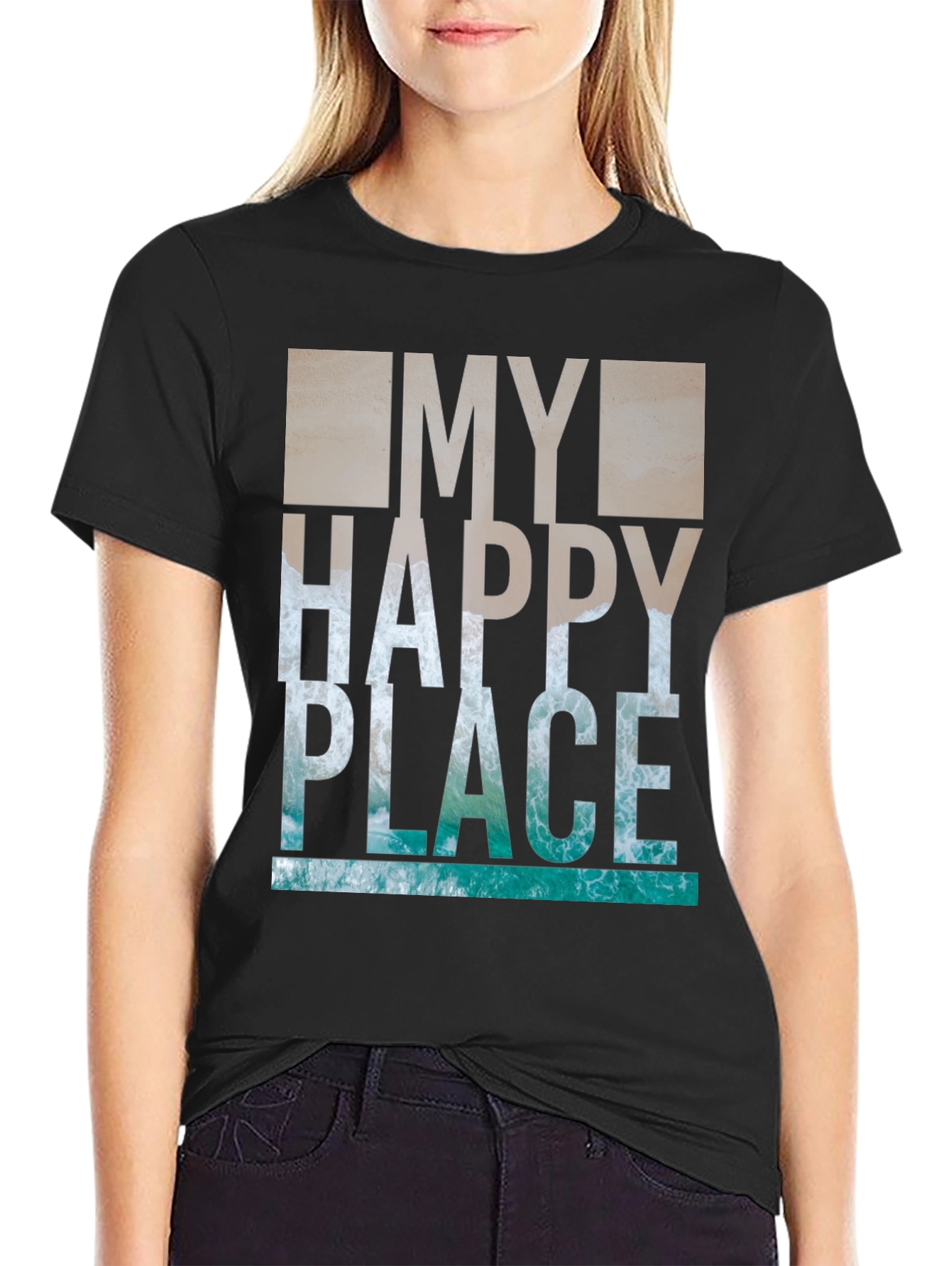 My Happy Place T-Shirt - Ocean Wave Graphic Tee