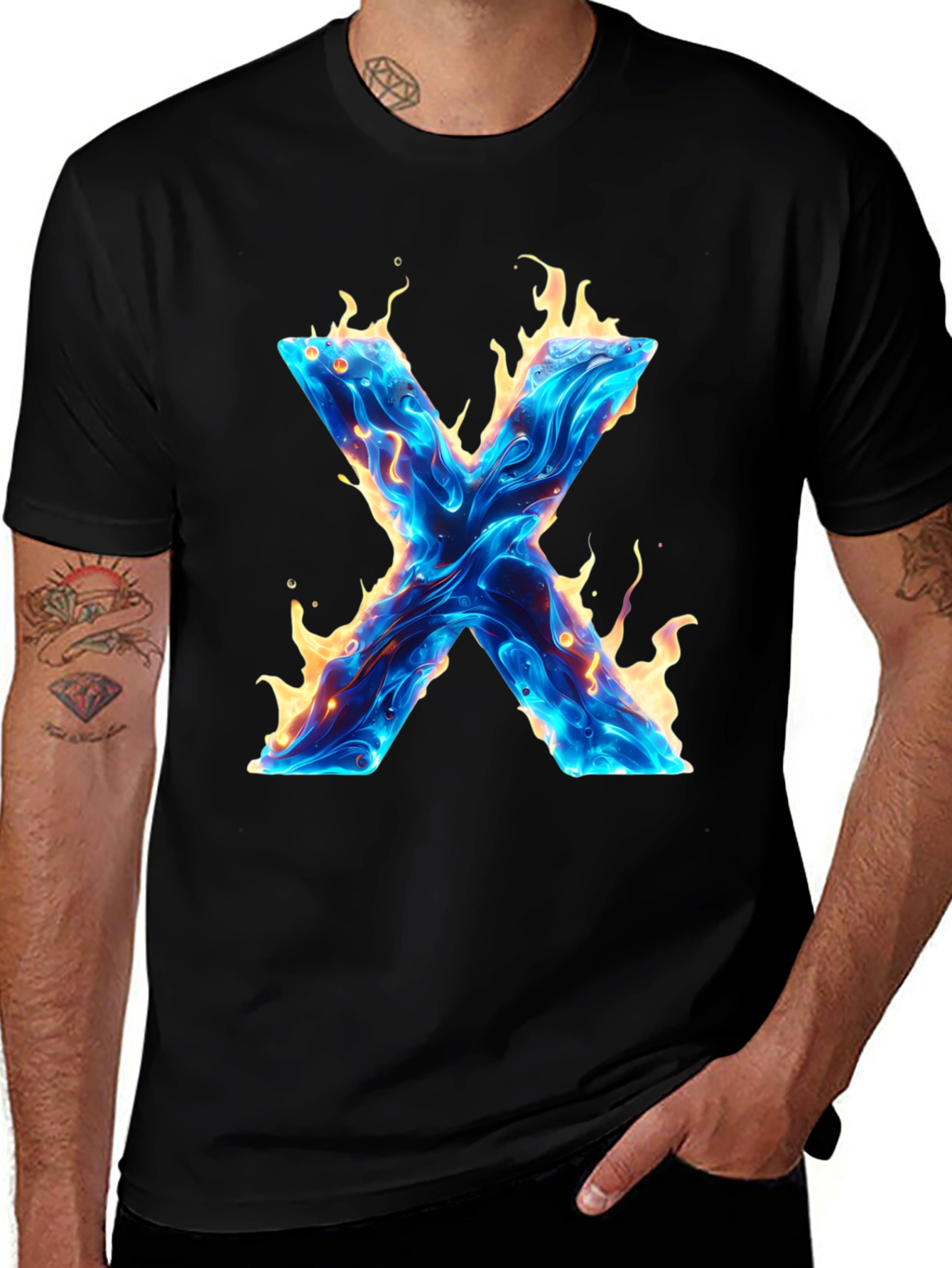 Fiery X Graphic Tee - Bold & Unique Design