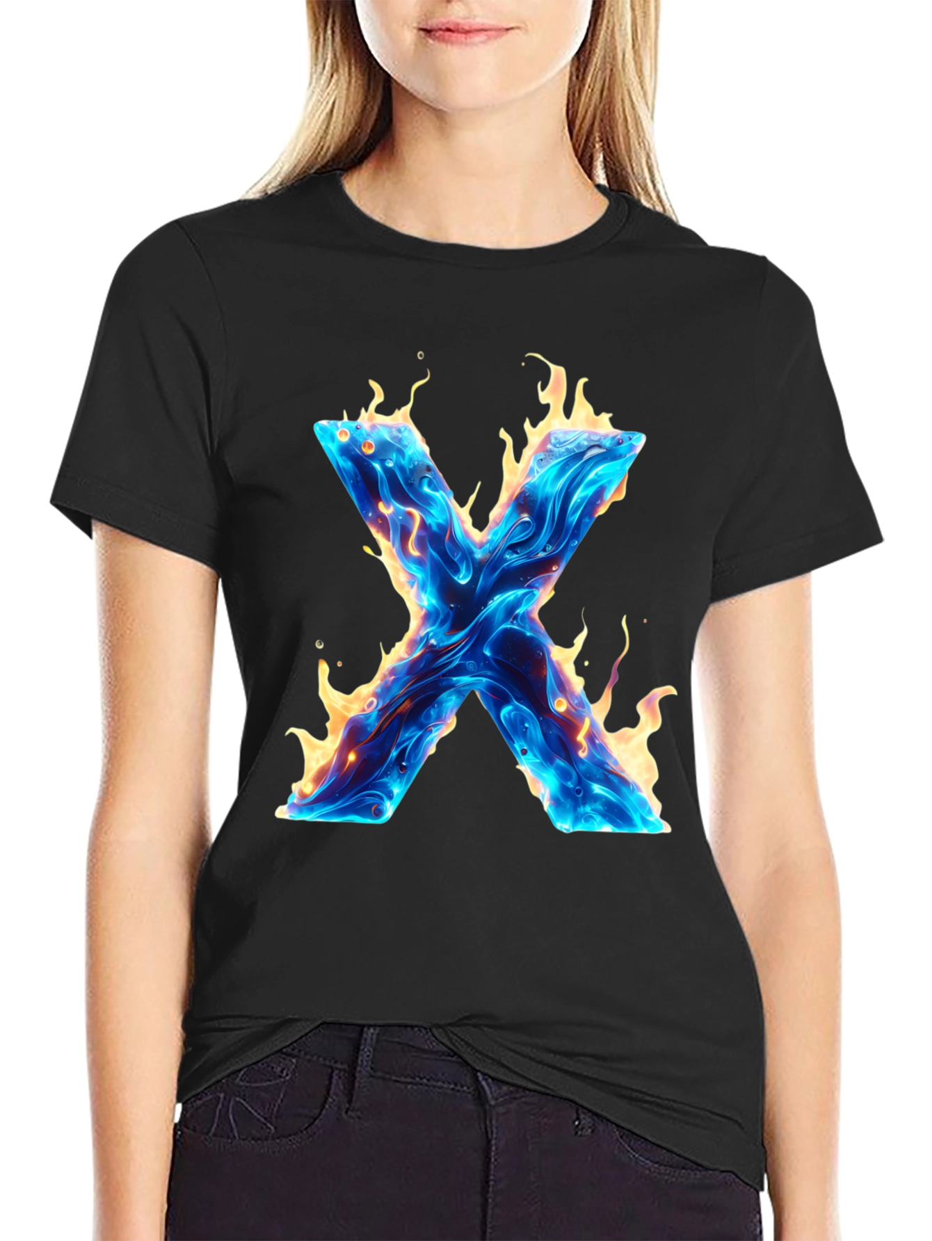 Fiery X Graphic Tee - Bold & Unique Design