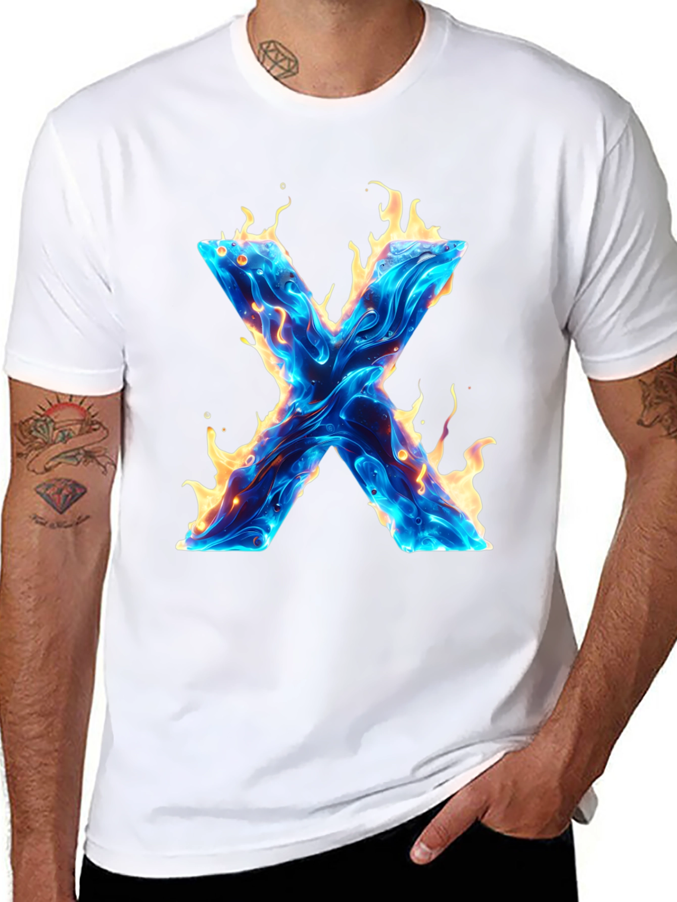Fiery X Graphic Tee - Bold & Unique Design