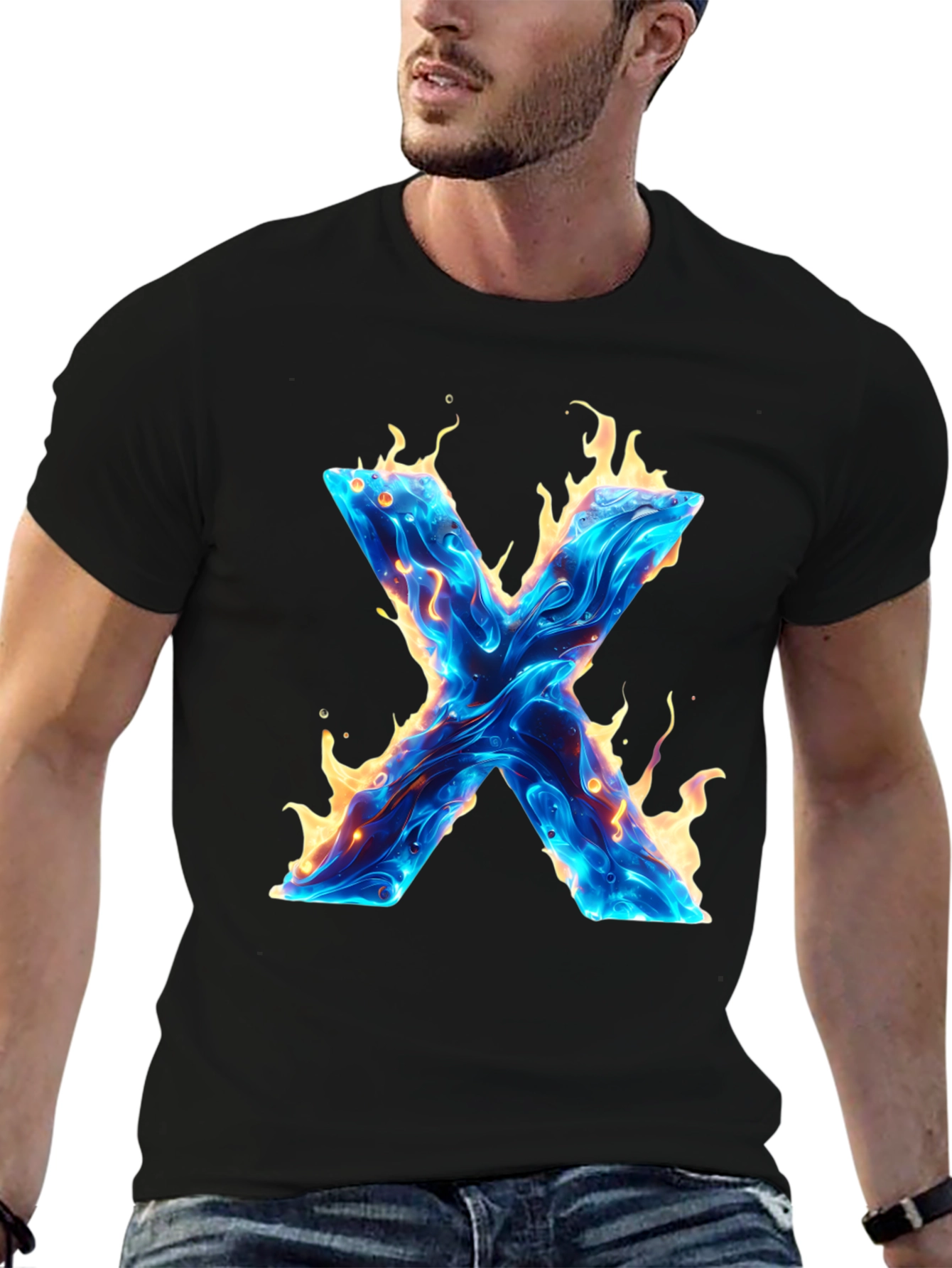 Fiery X Graphic Tee - Bold & Unique Design