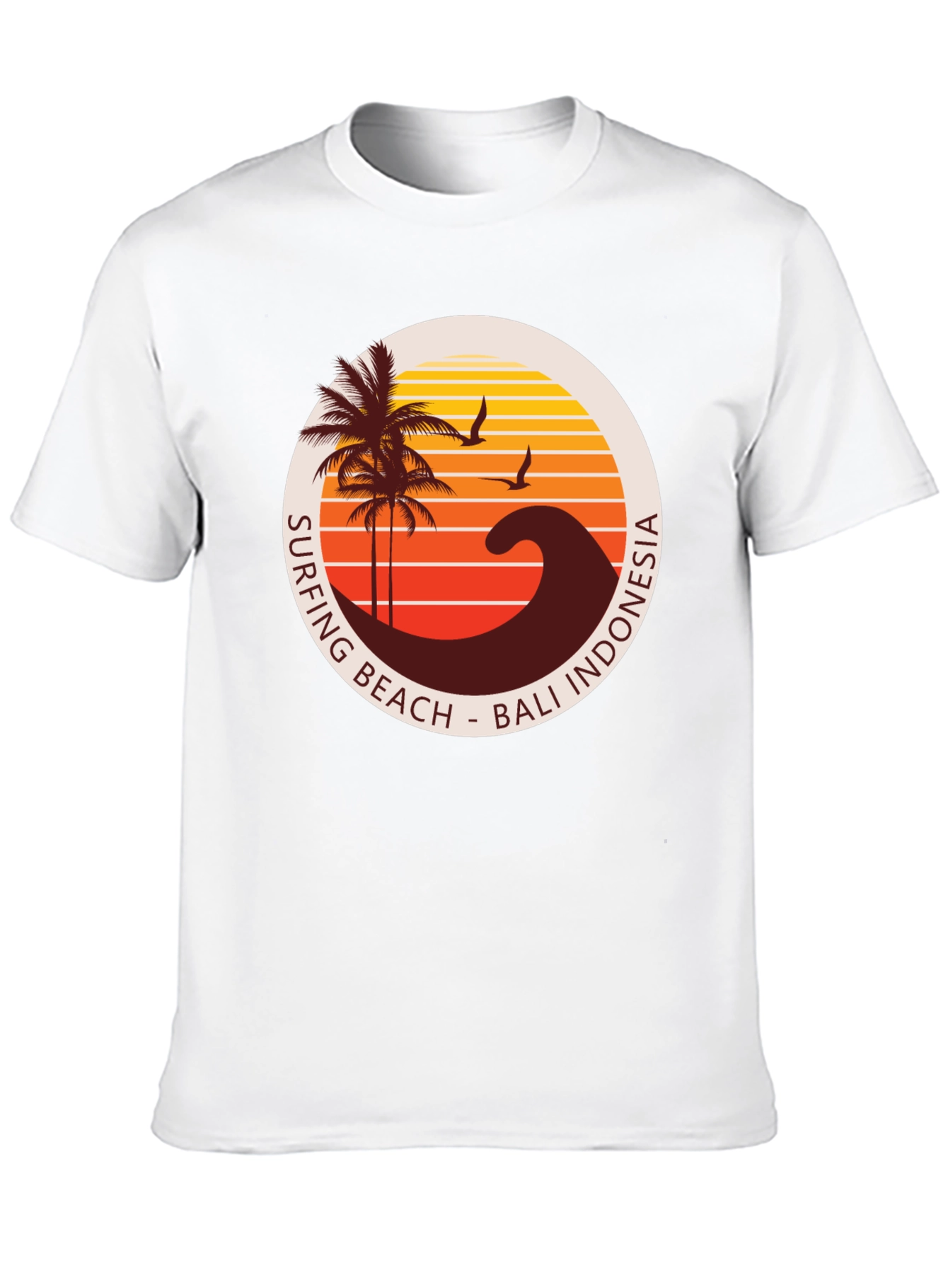 Surfing Beach Bali Indonesia Graphic T-Shirt