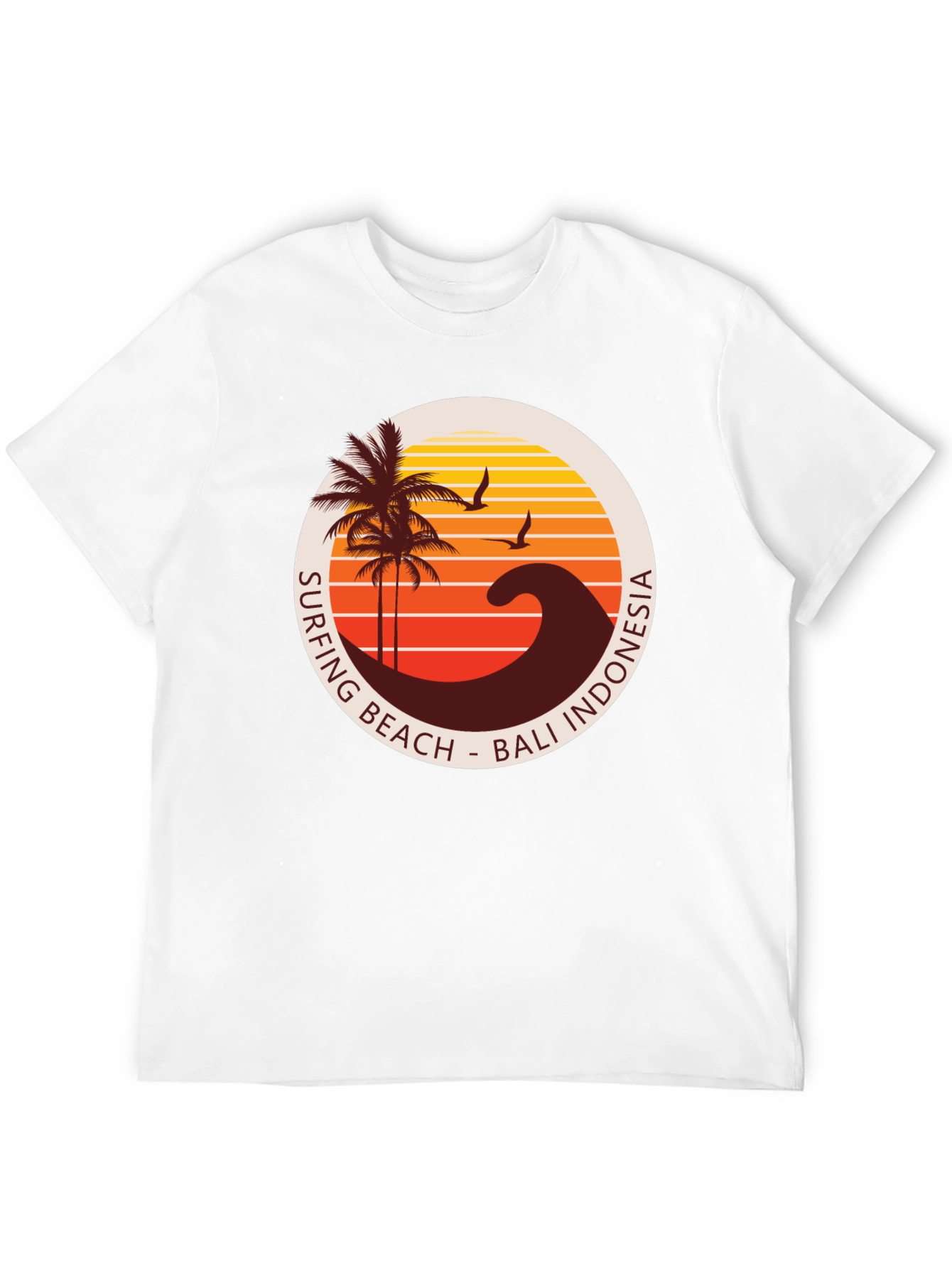 Surfing Beach Bali Indonesia Graphic T-Shirt