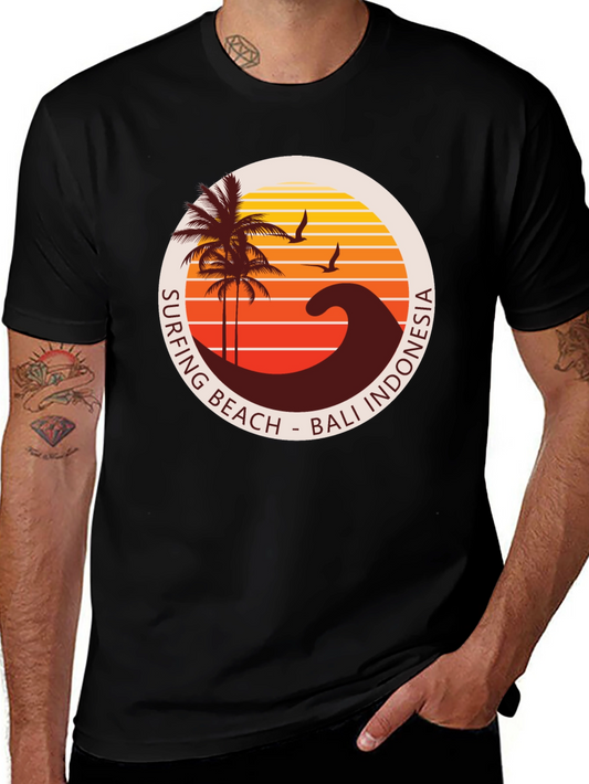 Surfing Beach Bali Indonesia Graphic T-Shirt