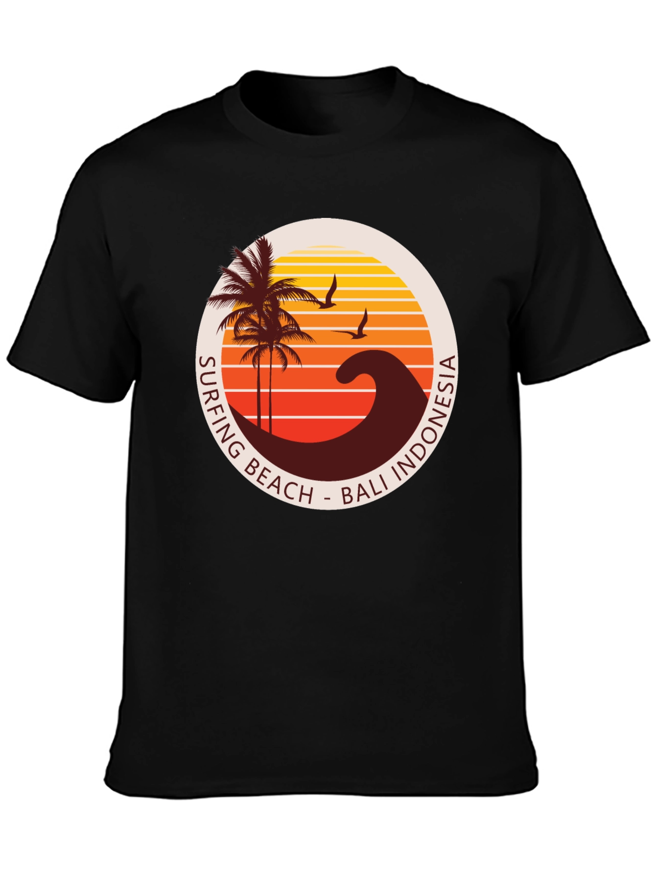 Surfing Beach Bali Indonesia Graphic T-Shirt