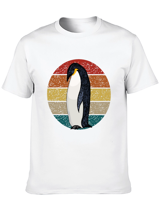 Retro Penguin Graphic Tee - Cool Black T-Shirt