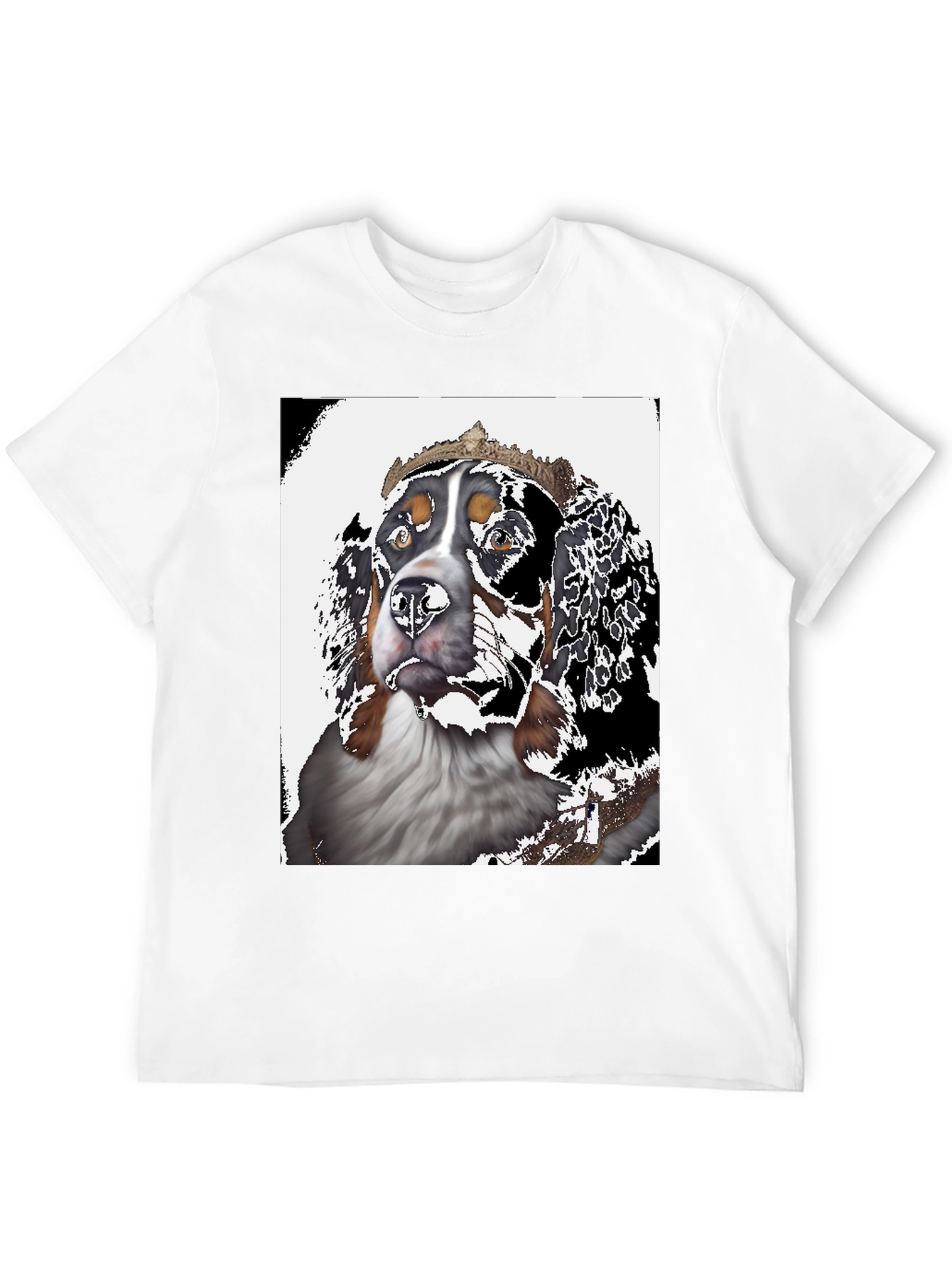Royal Dog Graphic Tee - Black Cotton T-Shirt