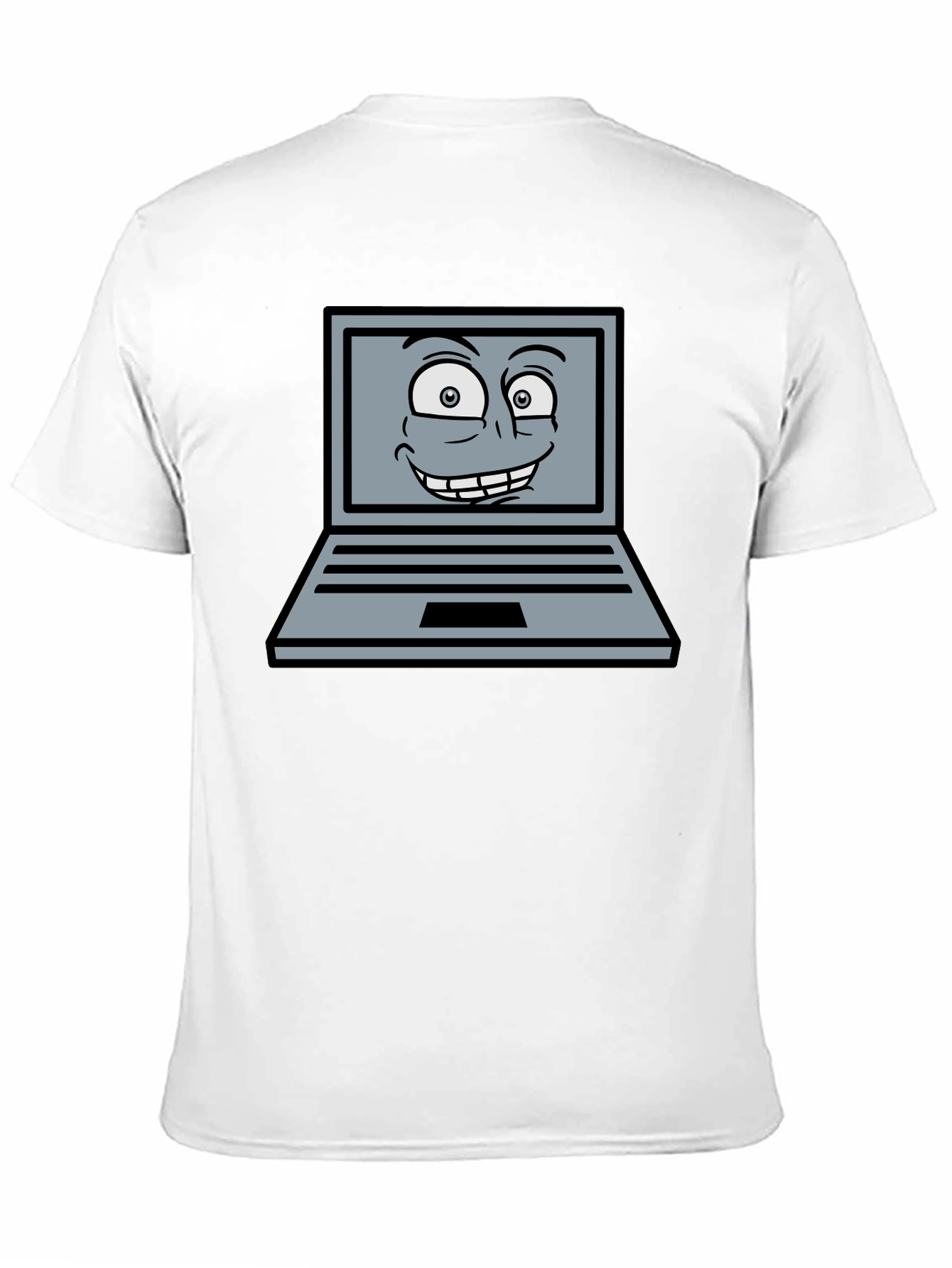 Funny Cartoon Laptop Graphic T-Shirt