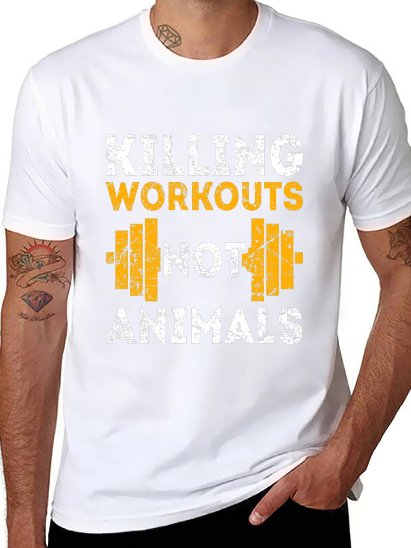 Workout T-Shirt - Killing Workouts Not Animals